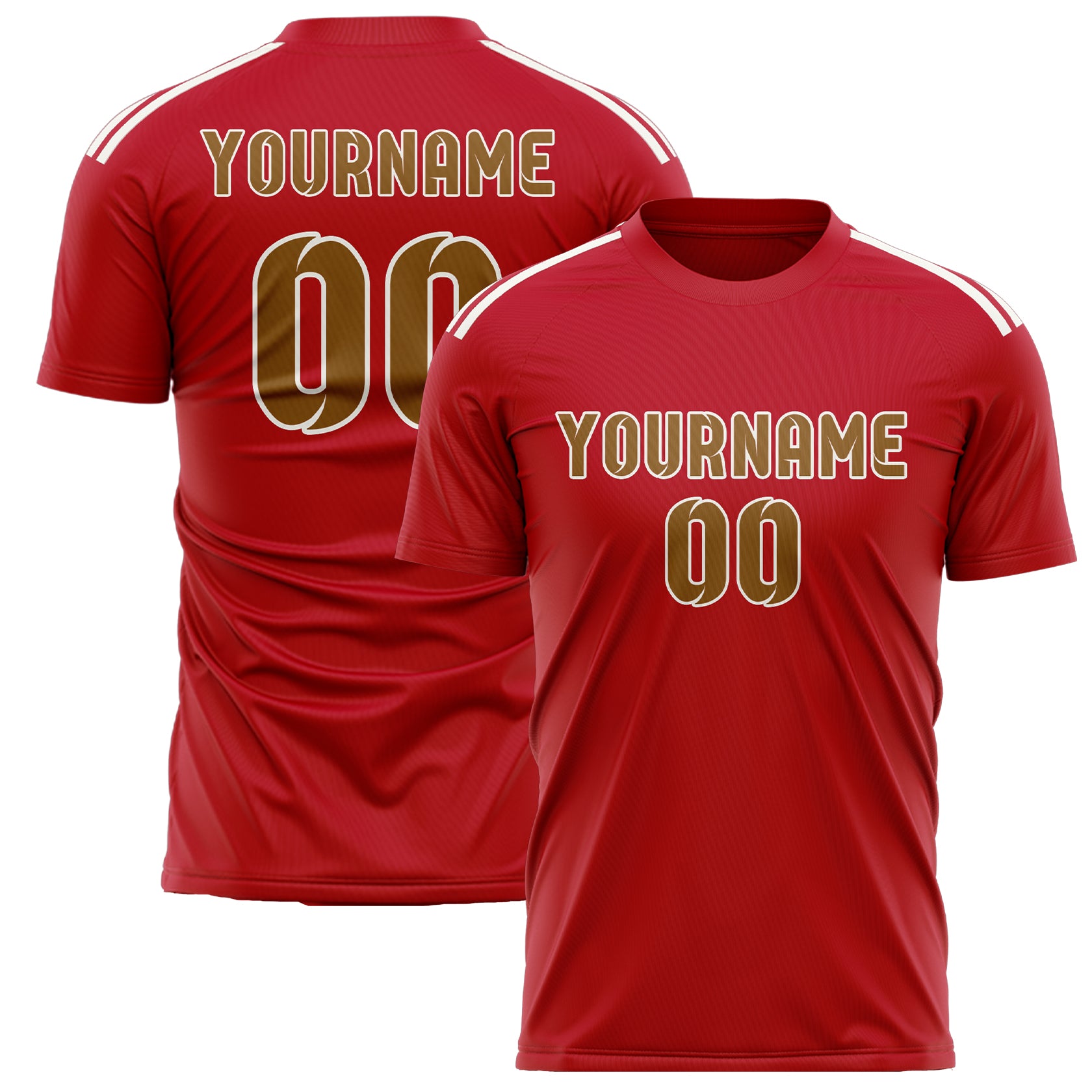 Custom Red Khaki Soccer Jersey