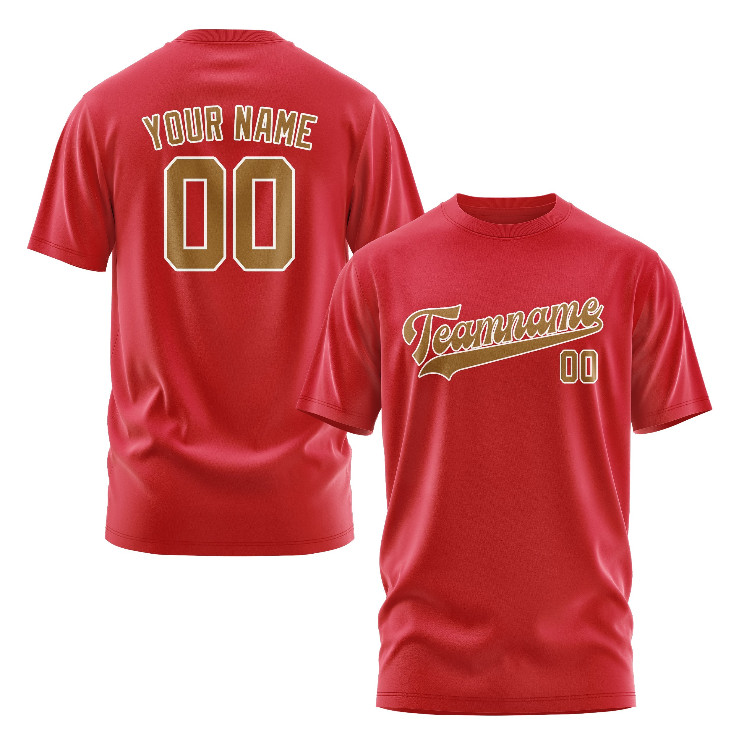 Custom Red Khaki T-Shirt