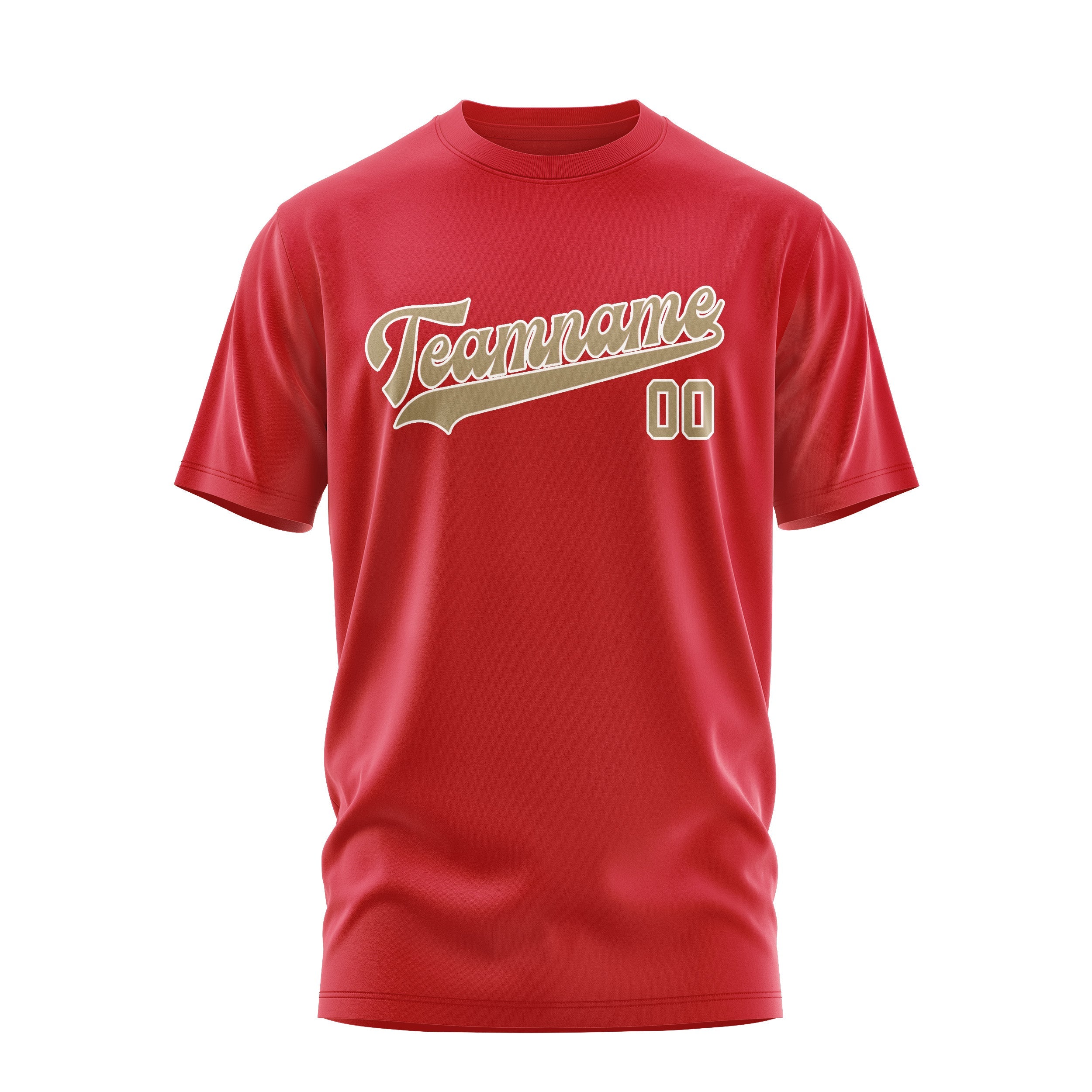 Custom Red Light Khaki T-Shirt