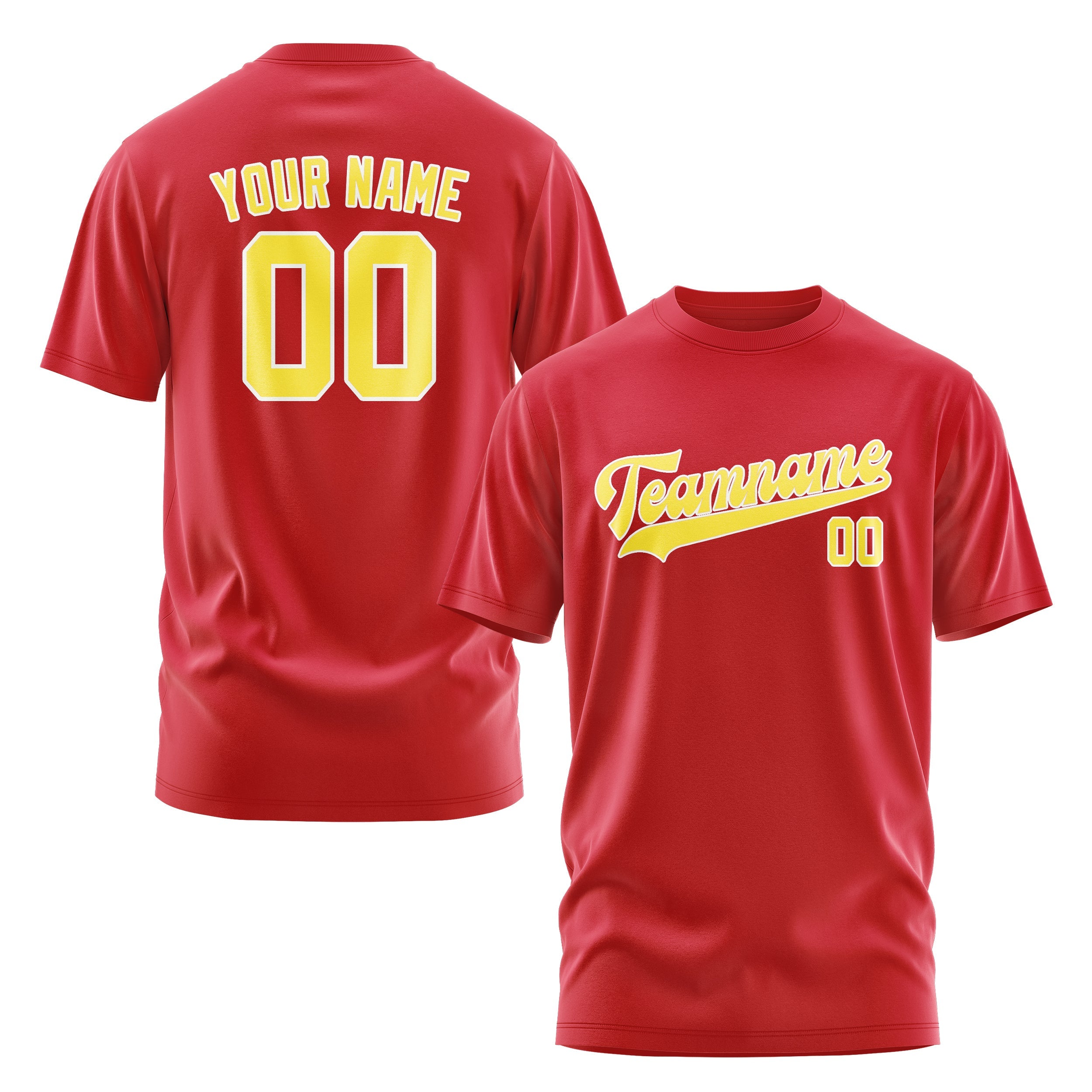 Custom Red Light Yellow T-Shirt