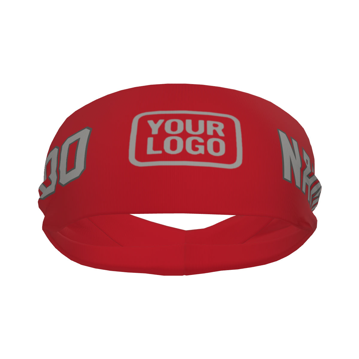 Custom Red Gray Sports headband