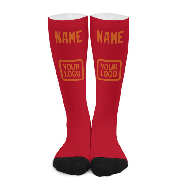 Custom Red Orange Knee-High Sock
