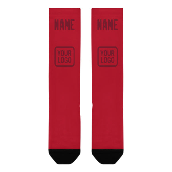 Custom Red Crimson Red Knee-High Sock