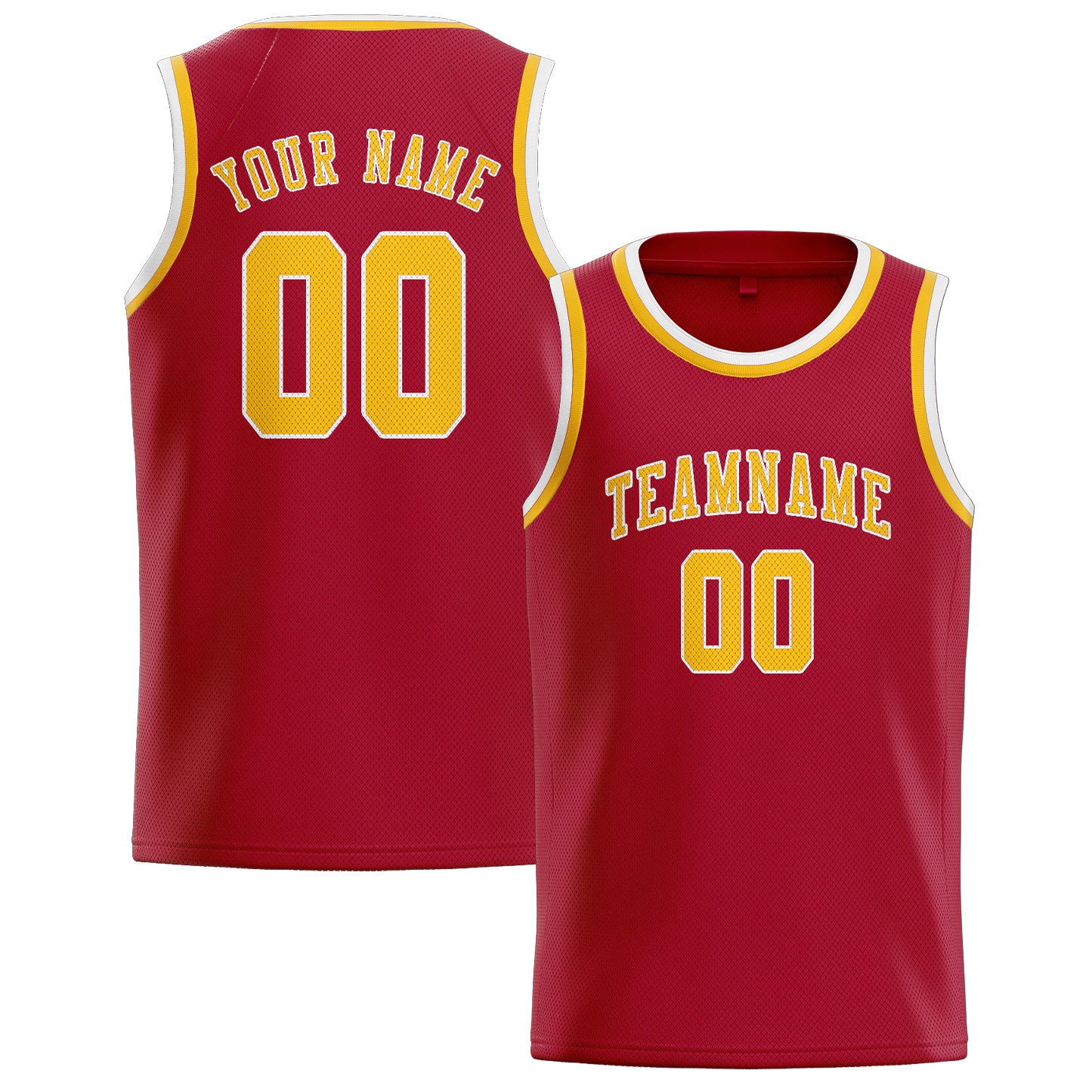 Custom Red Gold Basketball Jersey