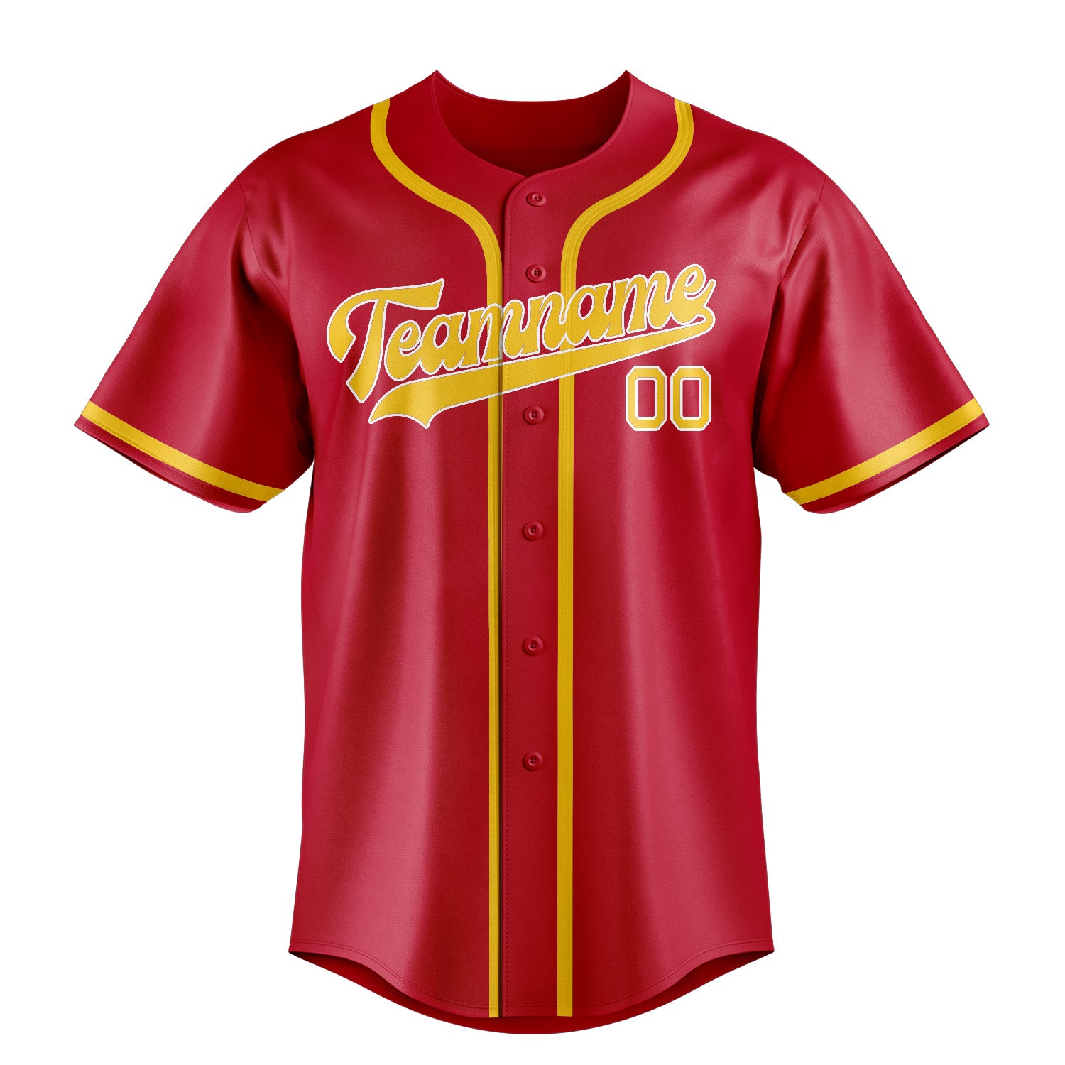 Custom Red Gold Baseball Jersey
