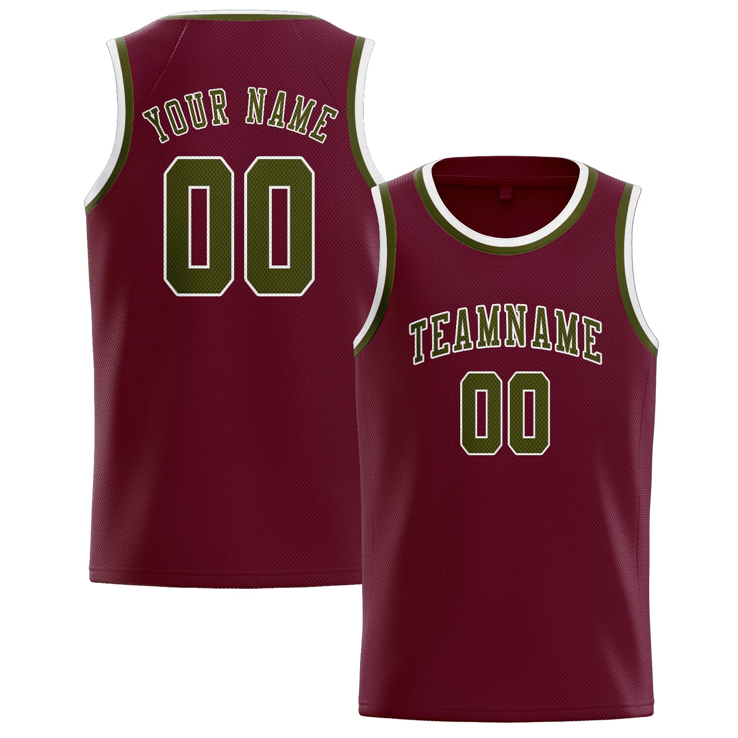 Custom Crimson Red Olive Basketball Jersey