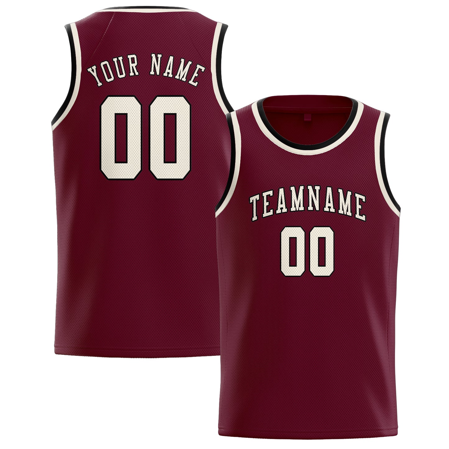 Custom Crimson Red Cream Basketball Jersey