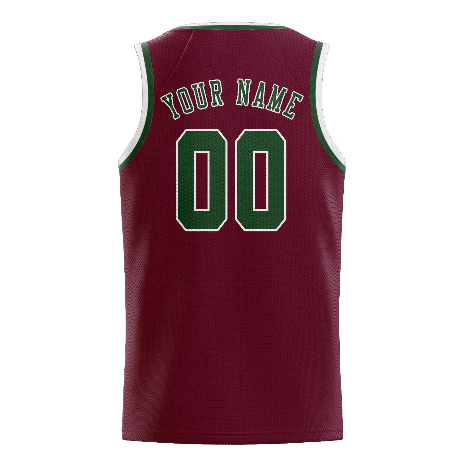 Custom Crimson Red Dark Green Basketball Jersey