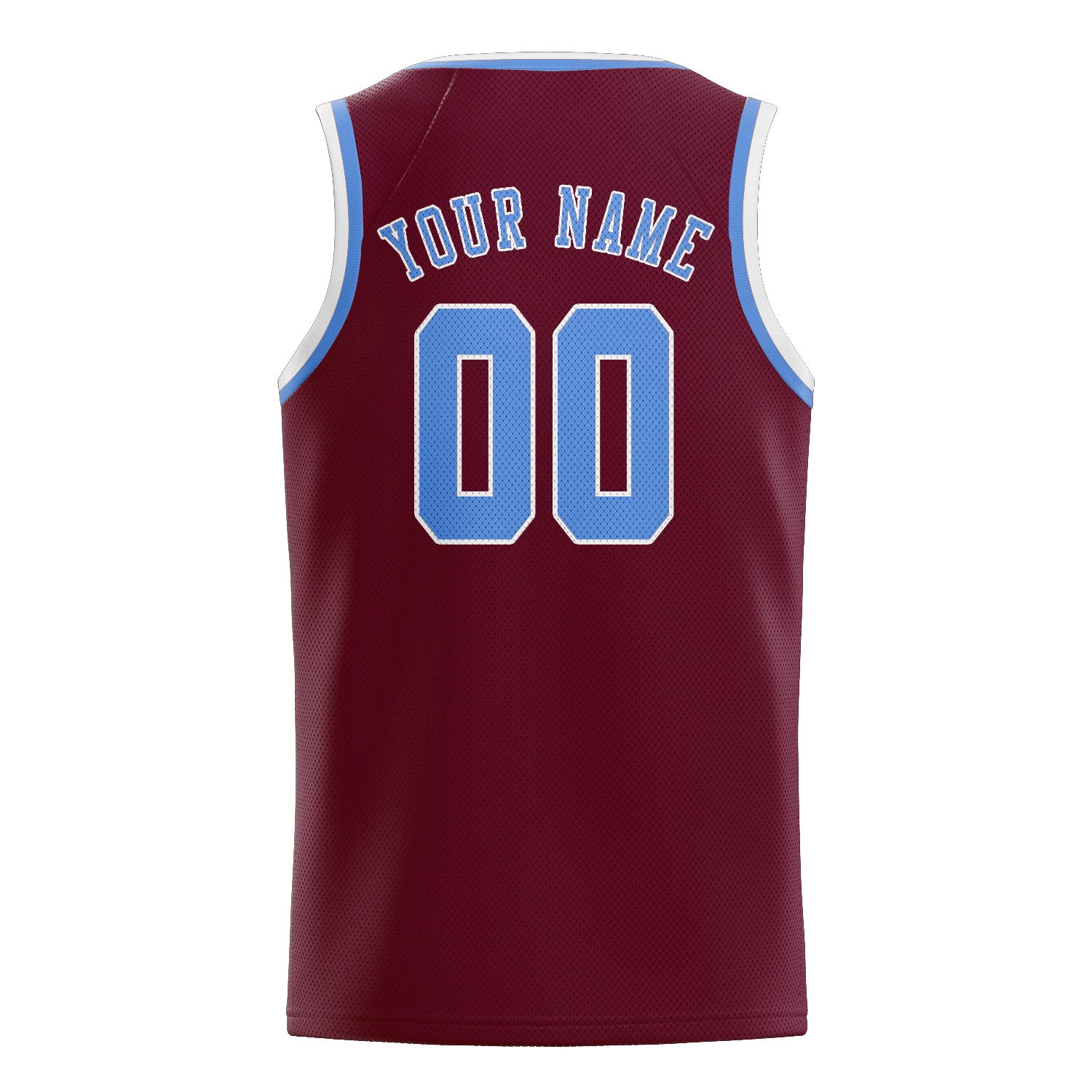 Custom Crimson Red Light Blue Basketball Jersey