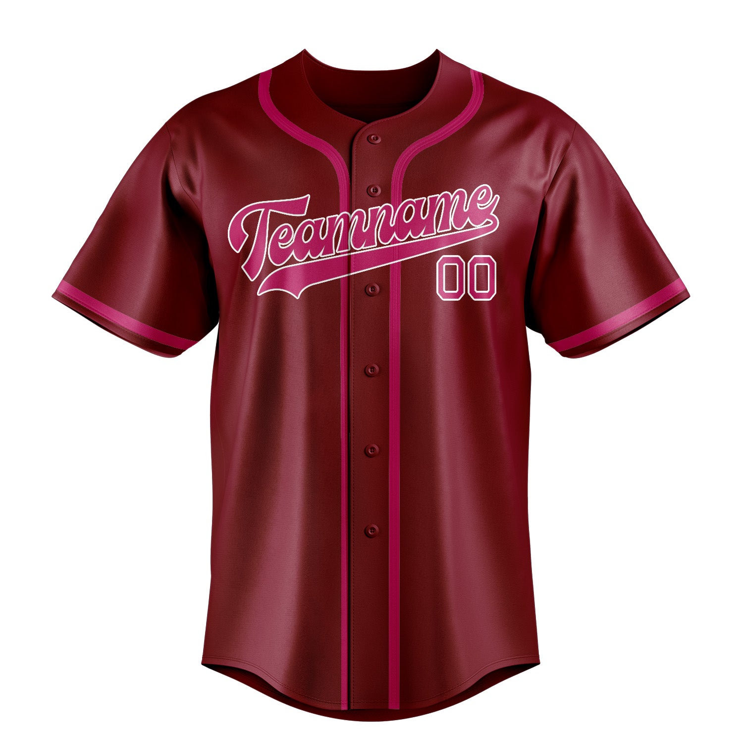 Custom Crimson Red Pink Baseball Jersey