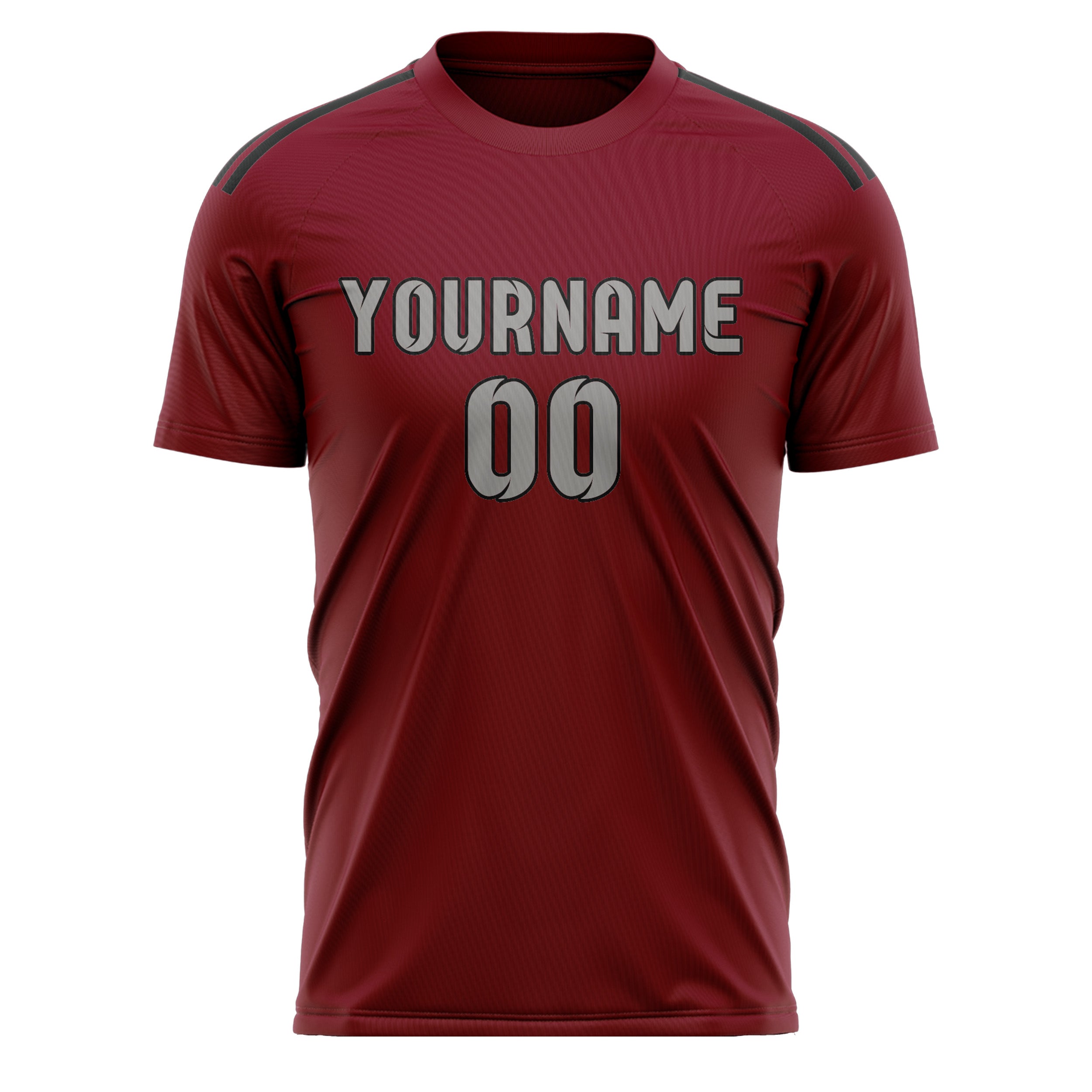 Custom Crimson Red Gray Soccer Jersey