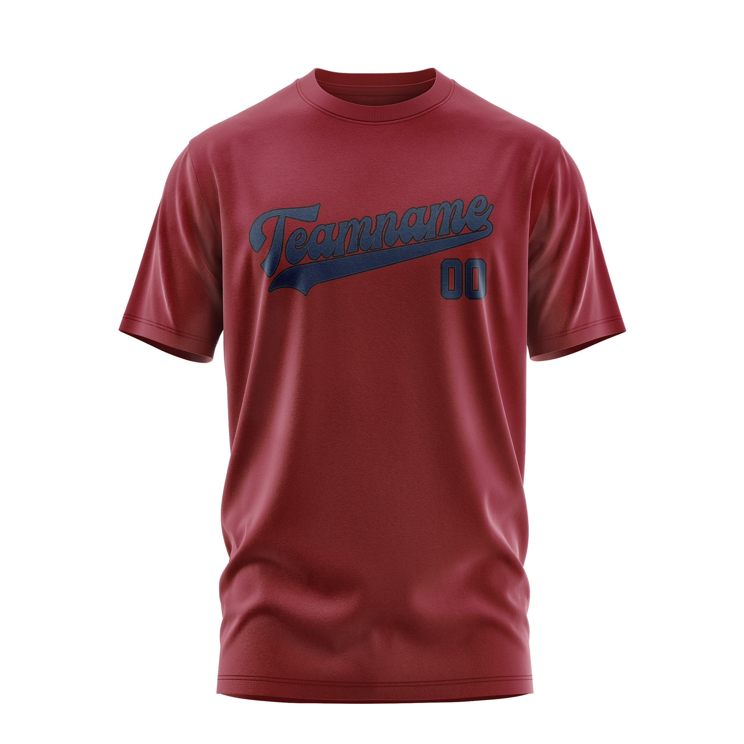 Custom Crimson Red Blue T-Shirt