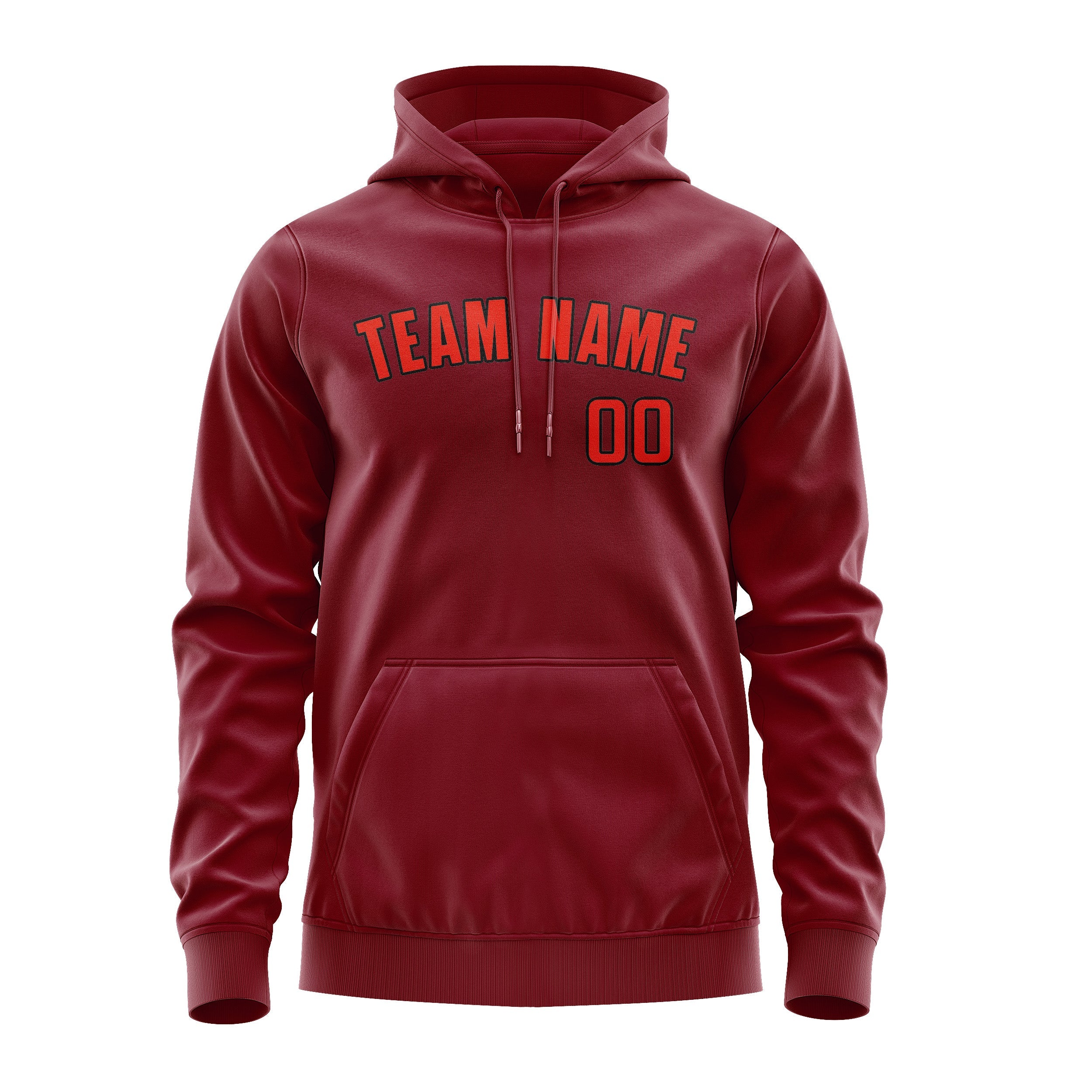 Custom Crimson Red Orange Red Hoodie