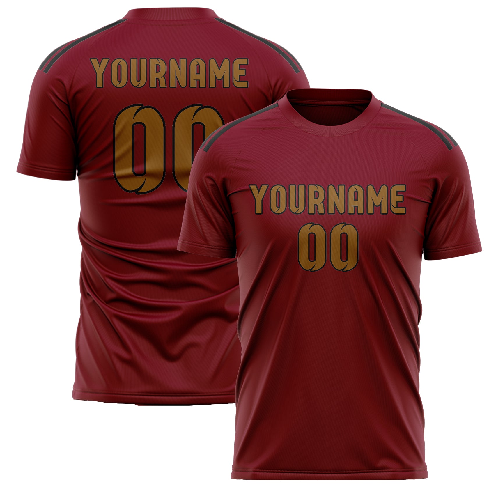 Custom Crimson Red Khaki Soccer Jersey
