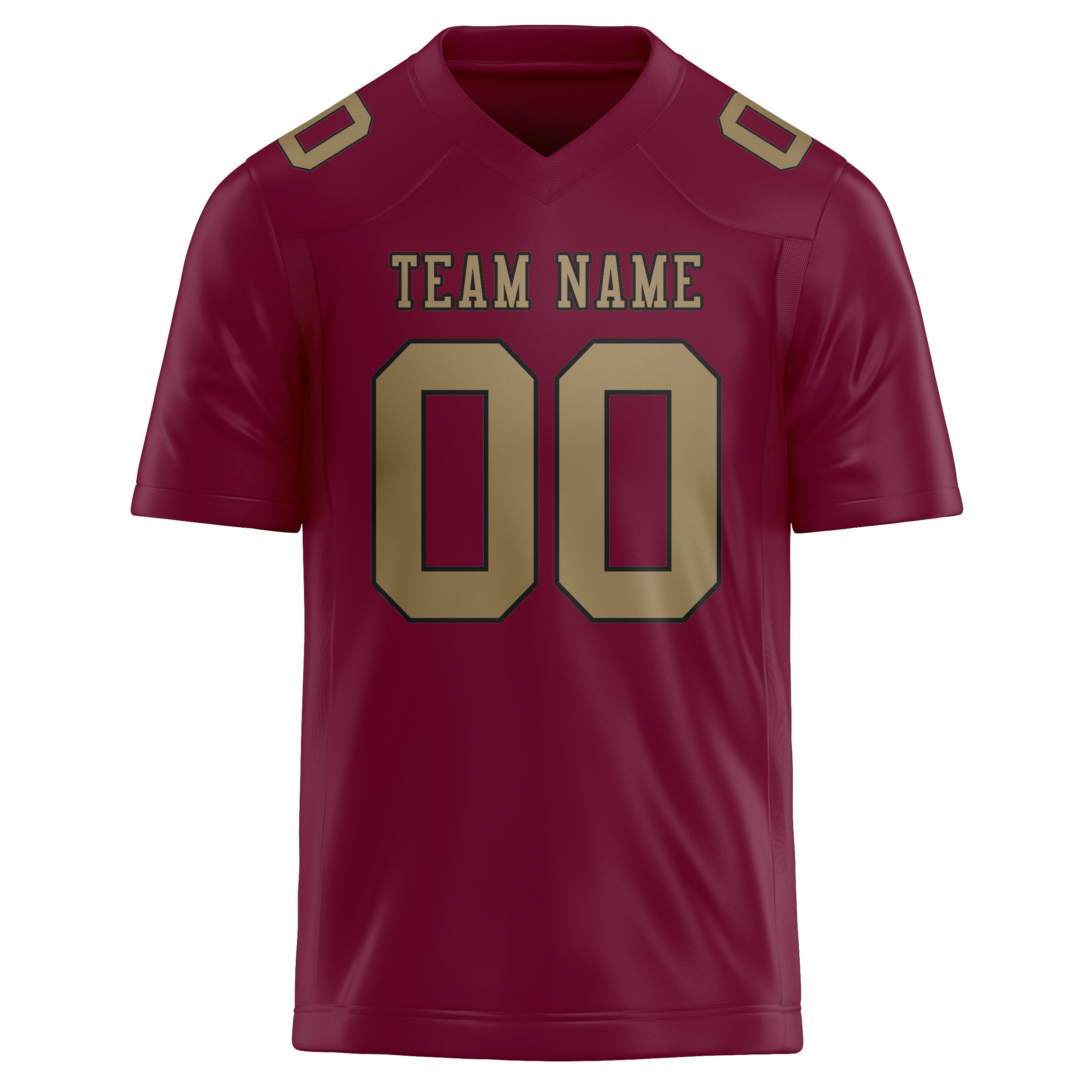 Custom Crimson Red Light Khaki Football Jersey
