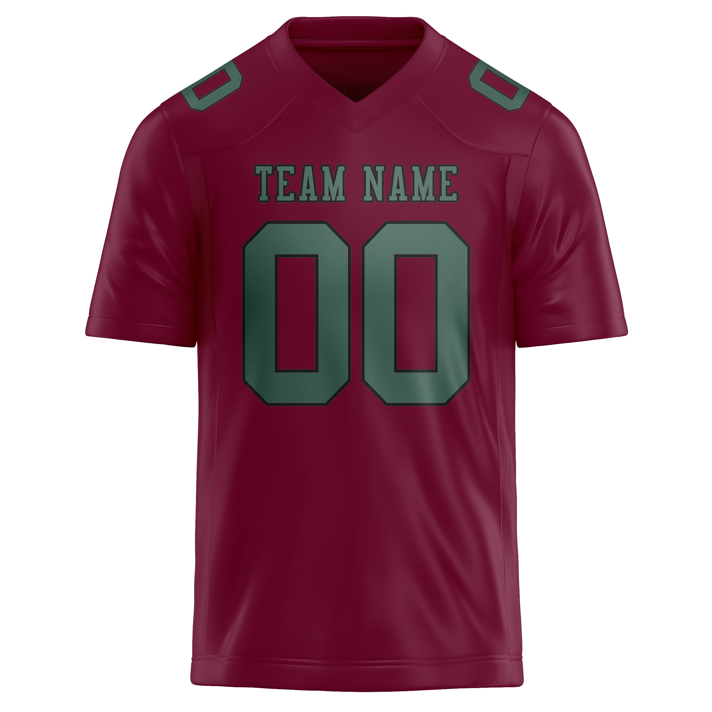 Custom Crimson Red Blue Green Football Jersey