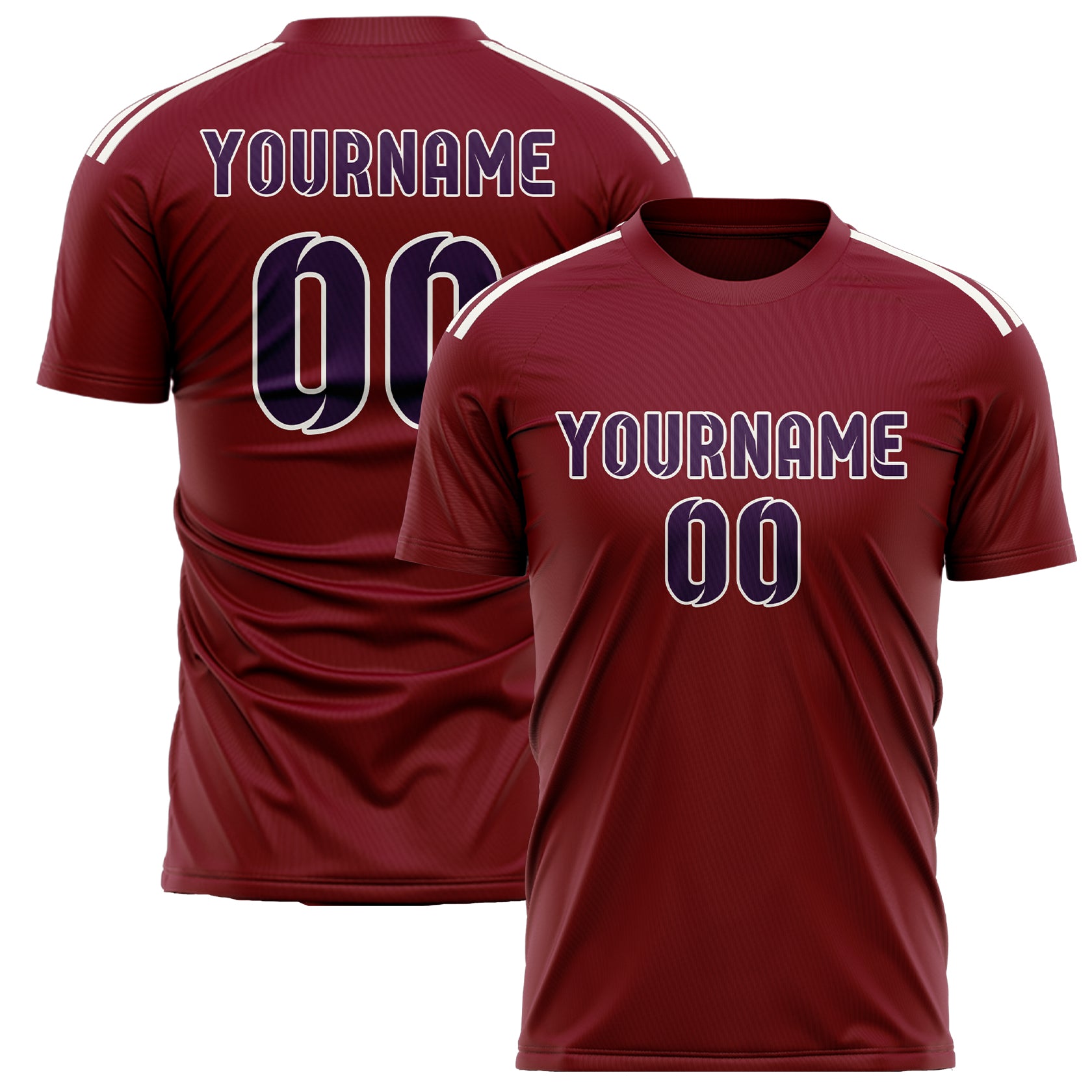 Custom Crimson Red Purple Soccer Jersey