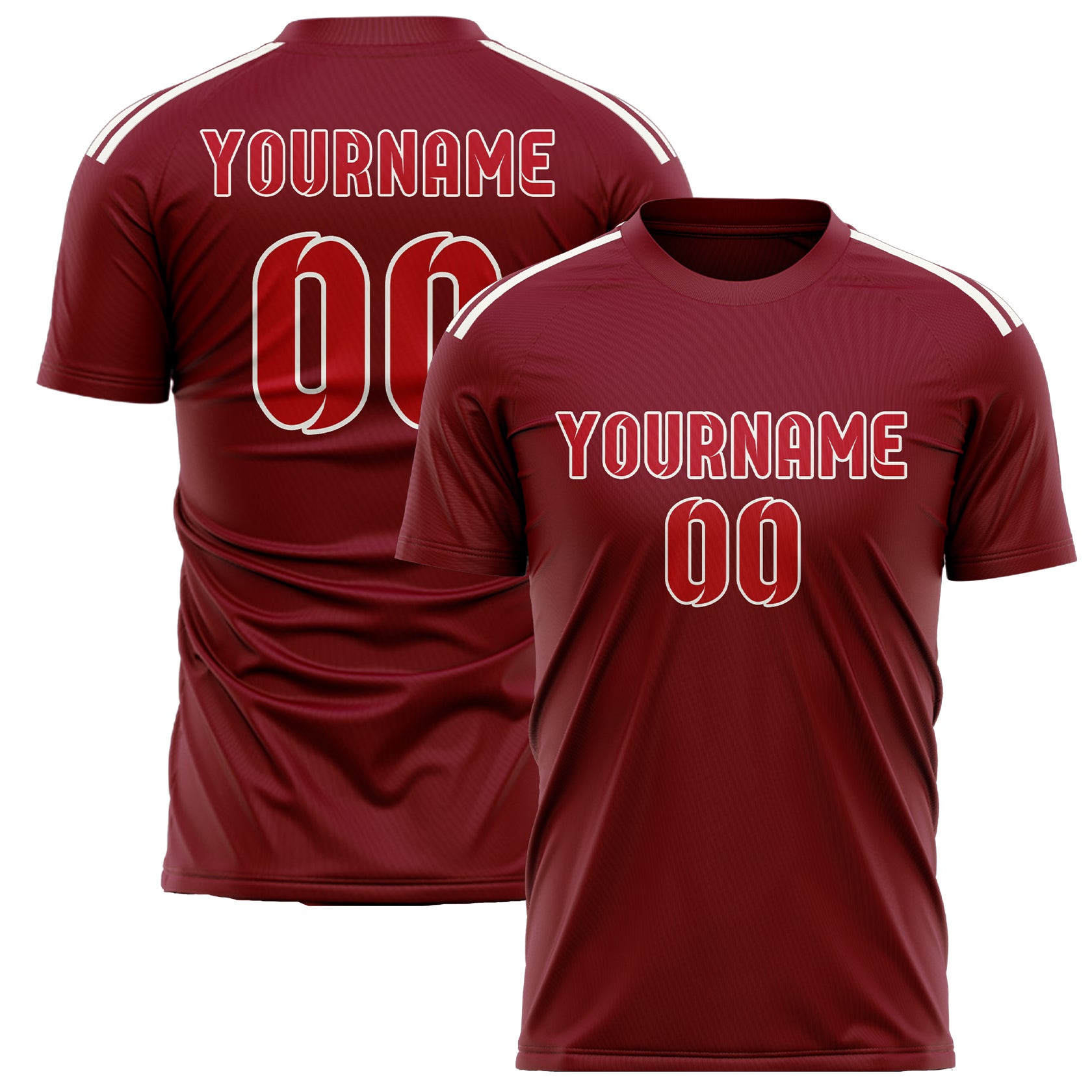 Custom Crimson Red Red Soccer Jersey
