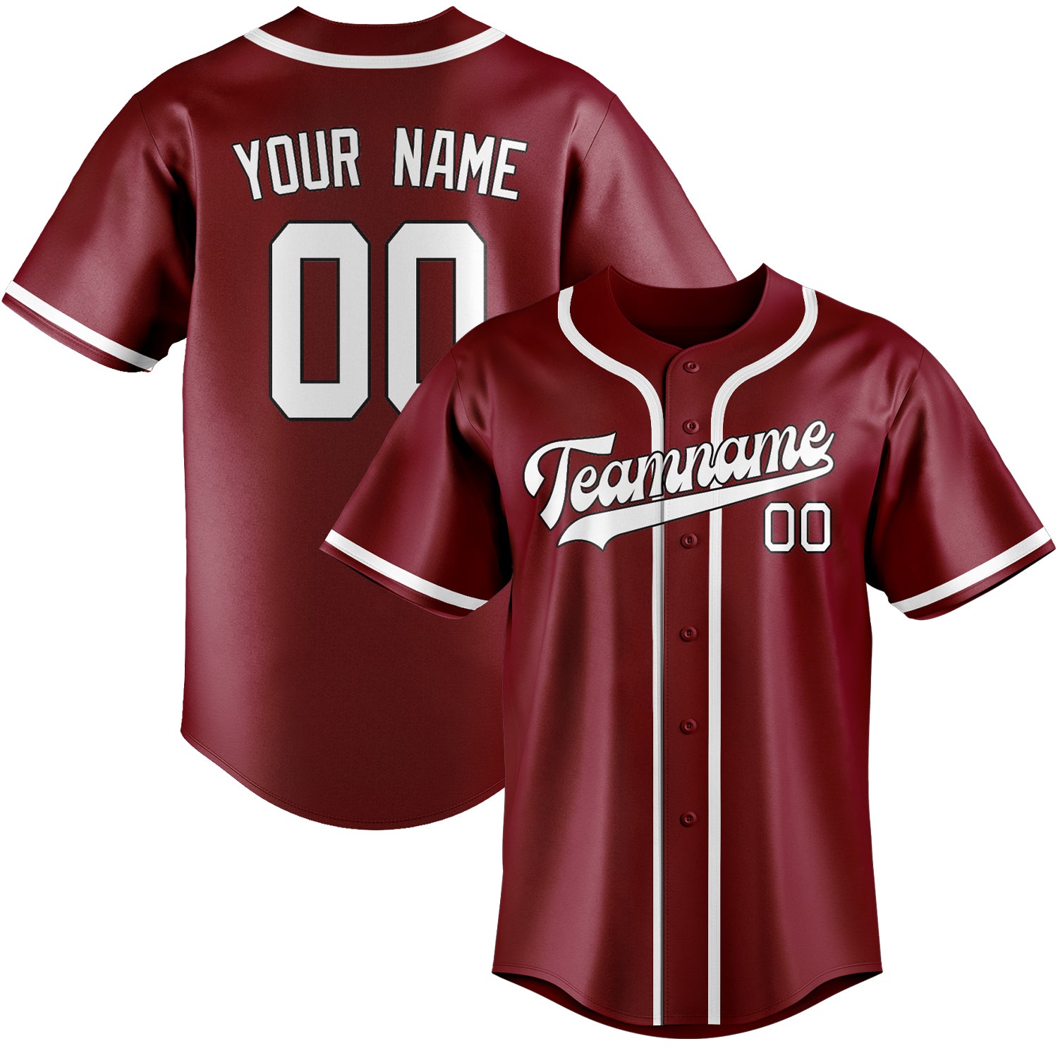 Custom Crimson Red White Baseball Jersey