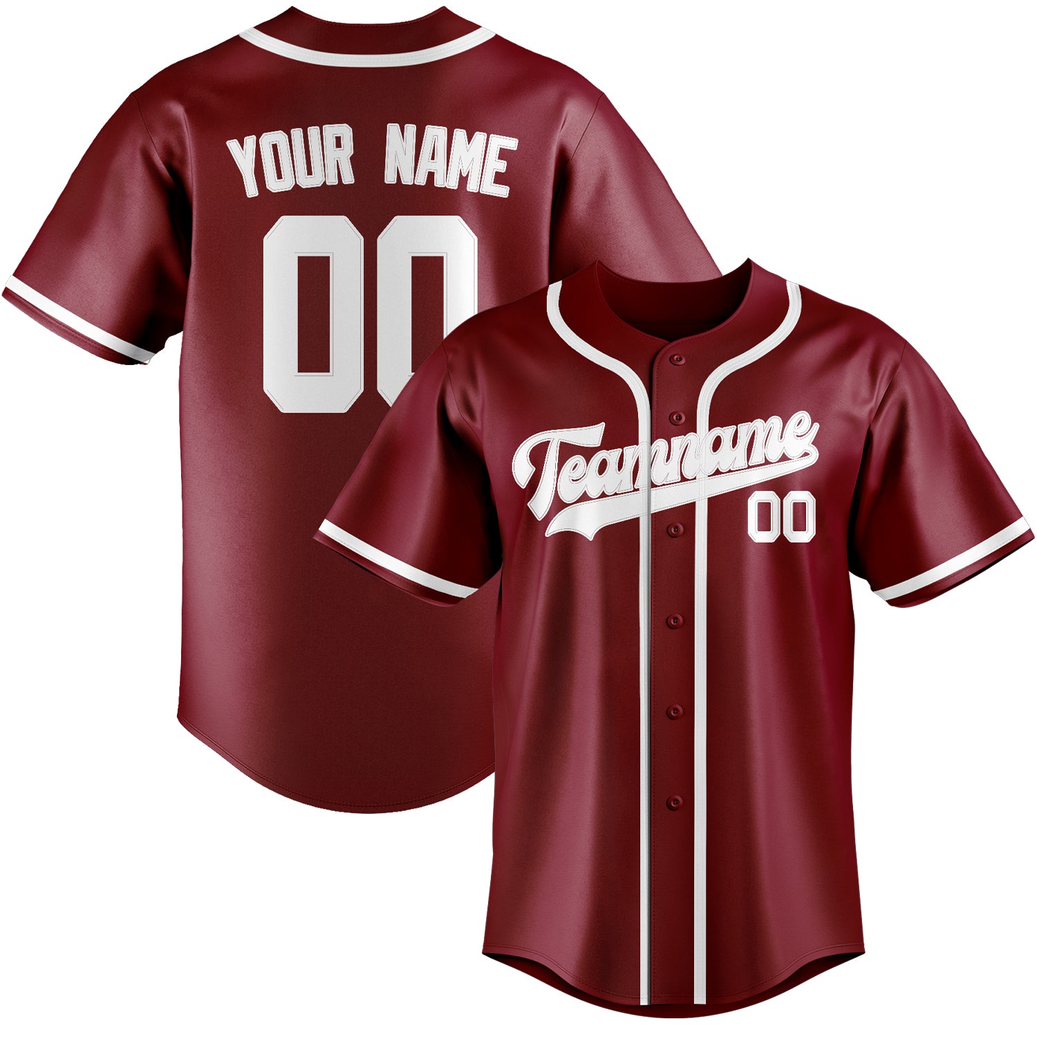 Custom Crimson Red White Baseball Jersey