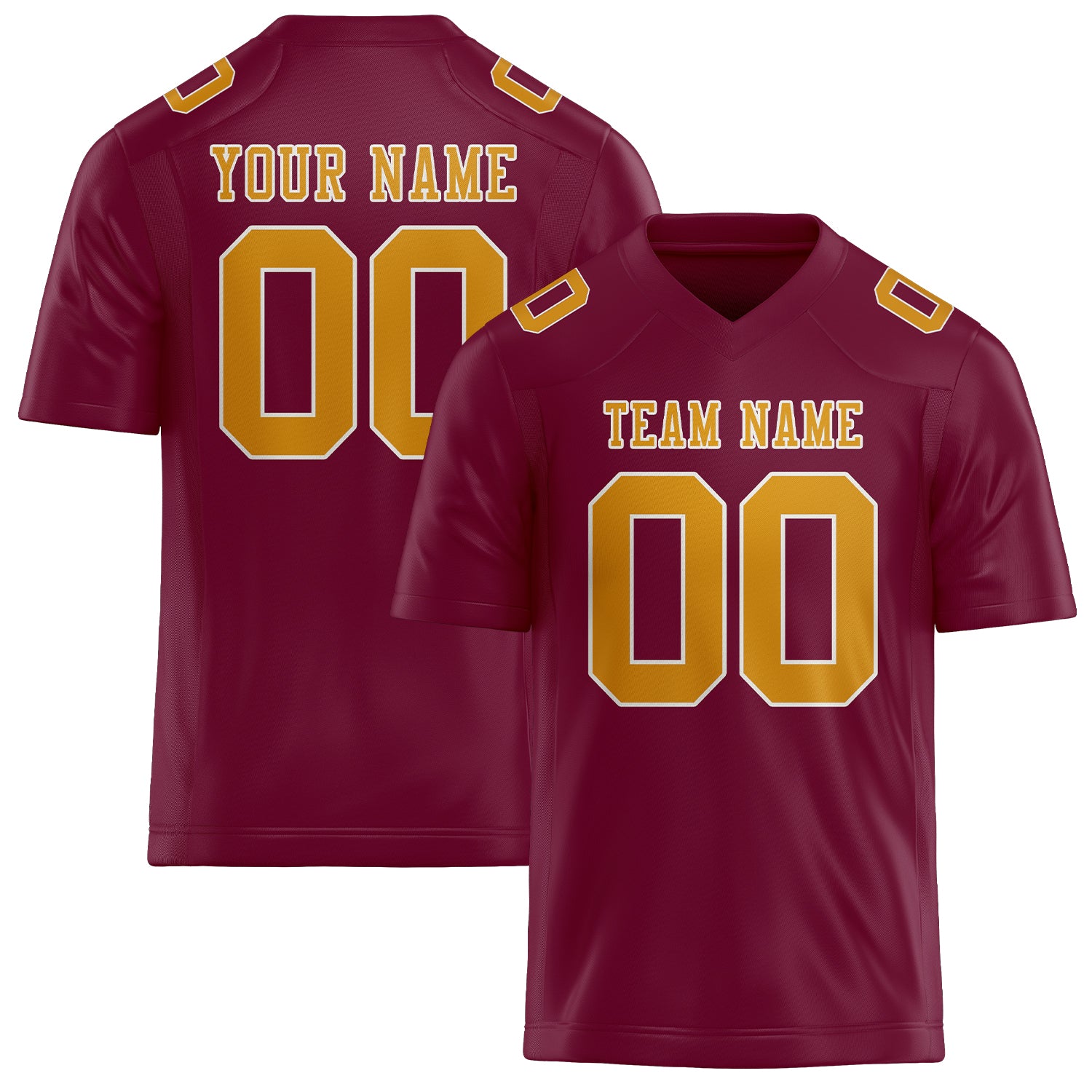 Custom Crimson Red Yellow Football Jersey