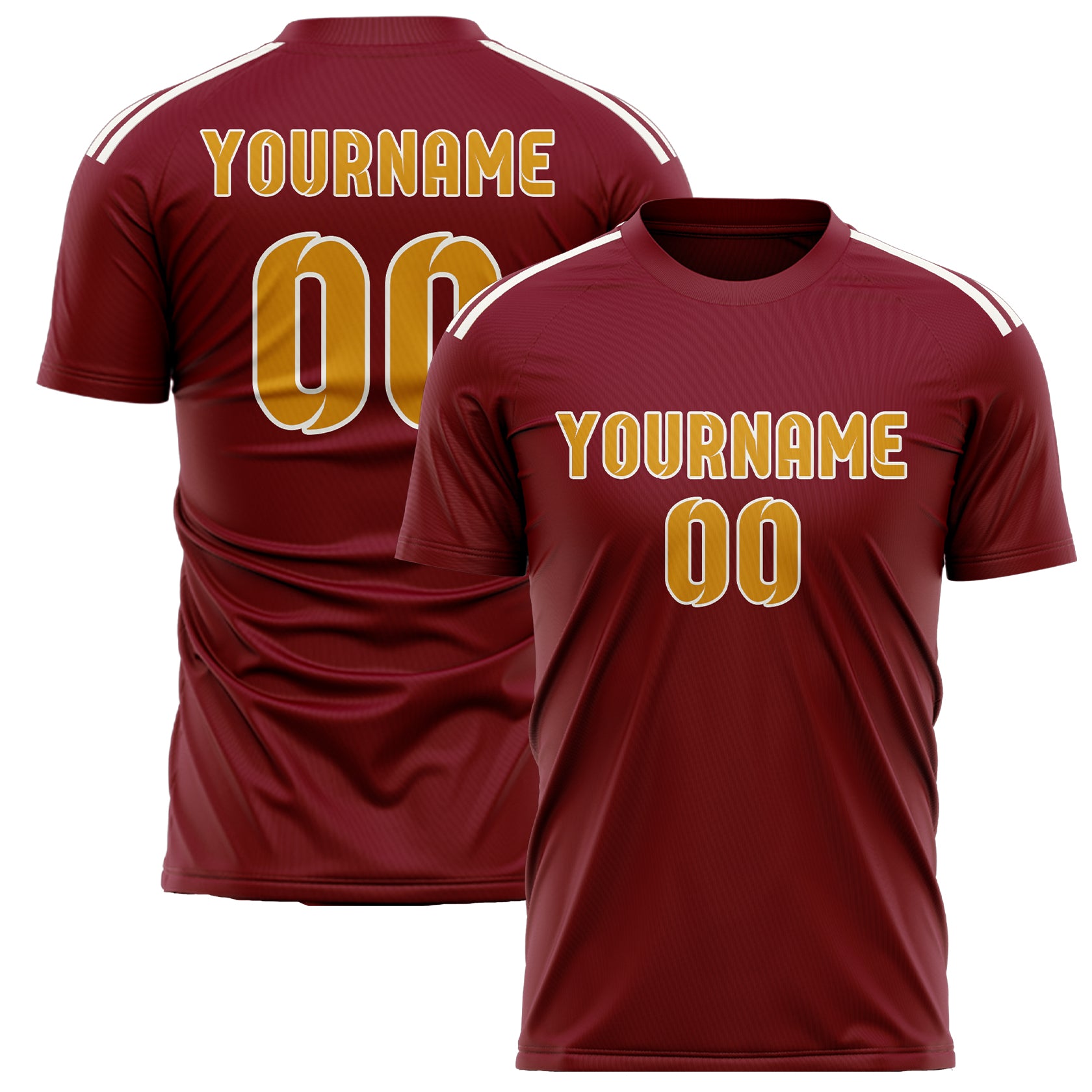 Custom Crimson Red Yellow Soccer Jersey
