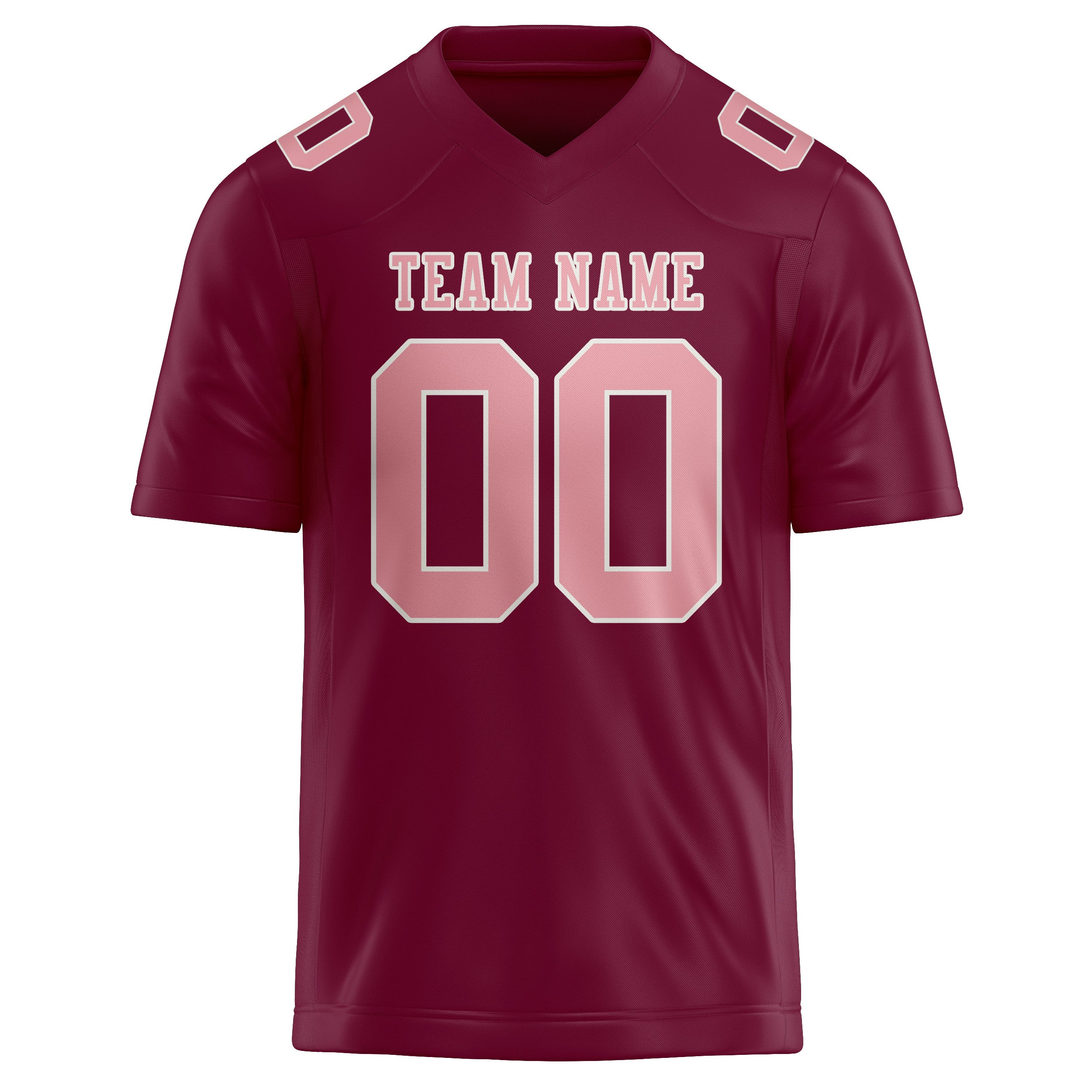 Custom Crimson Red Light Pink Football Jersey