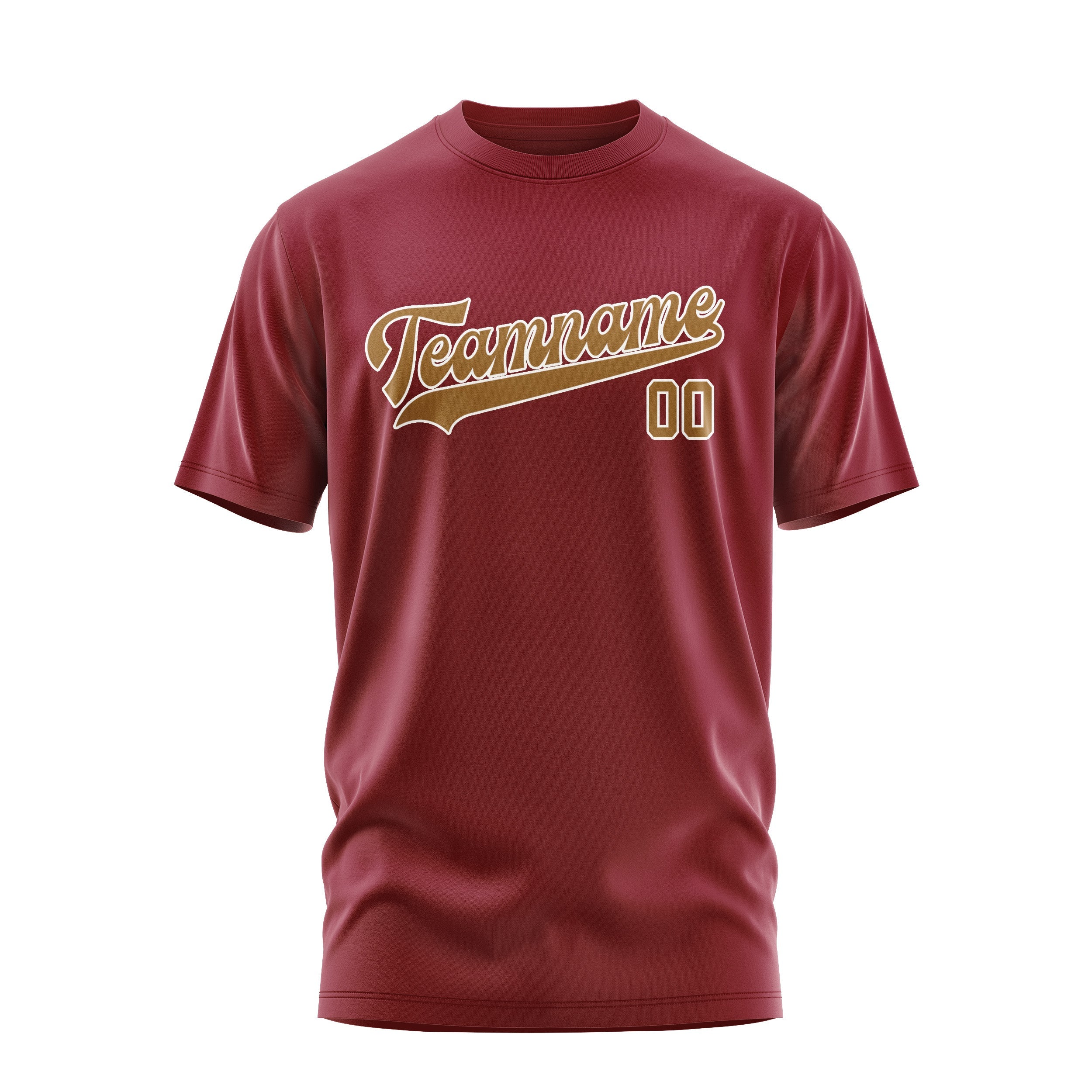 Custom Crimson Red Khaki T-Shirt
