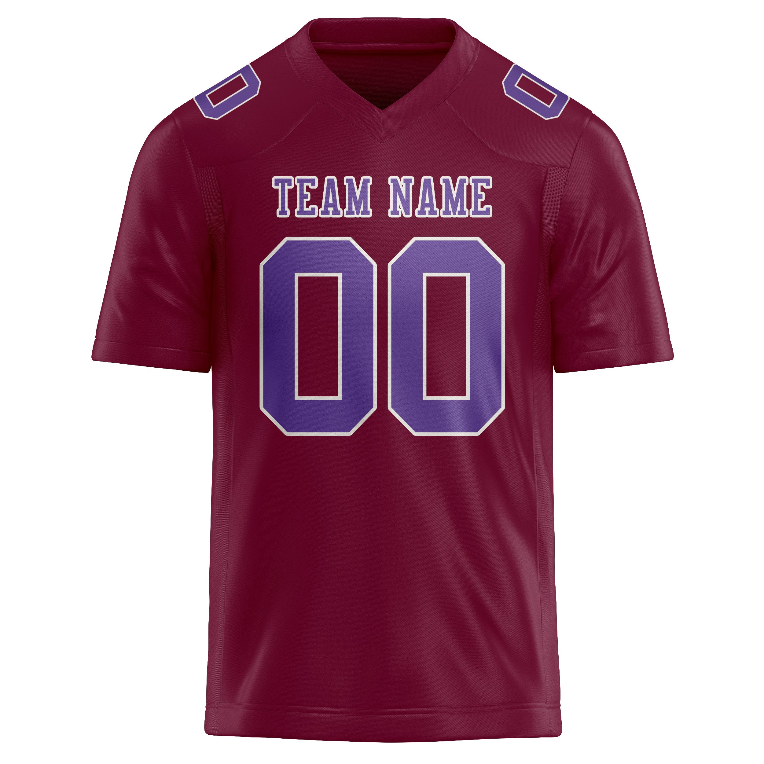 Custom Crimson Red Light Purple Football Jersey