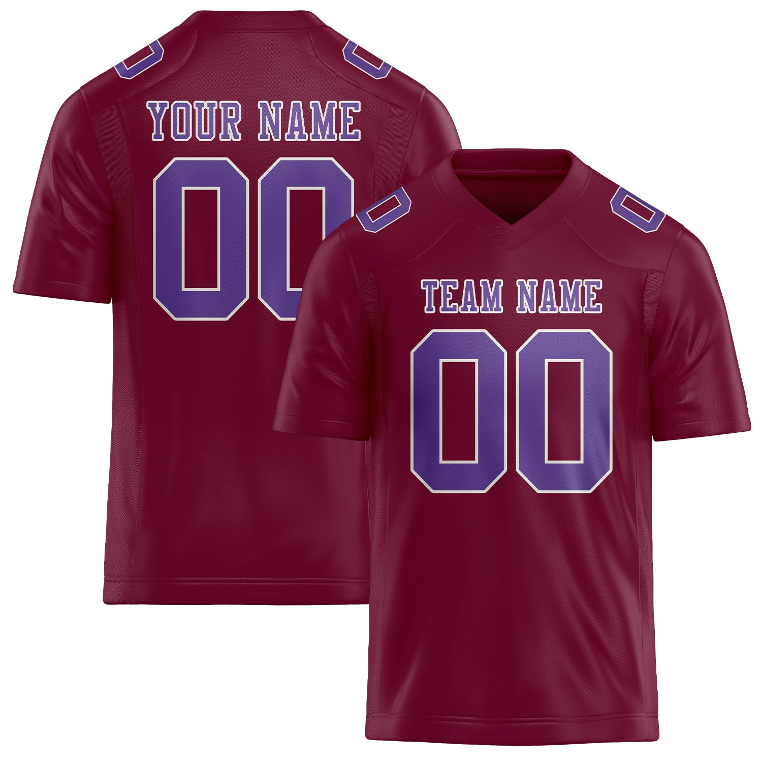 Custom Crimson Red Light Purple Football Jersey