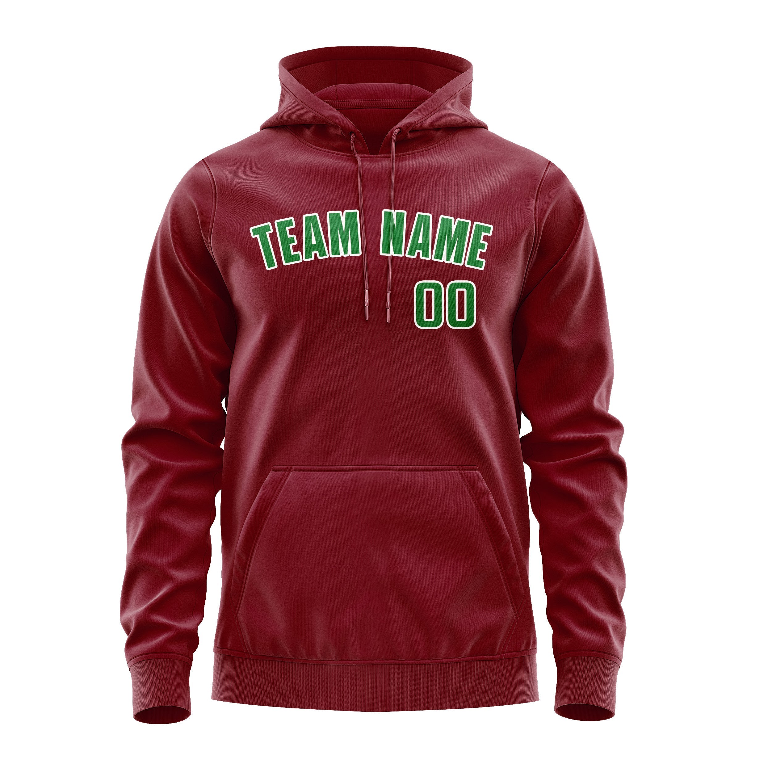 Custom Crimson Red Emerald Green Hoodie