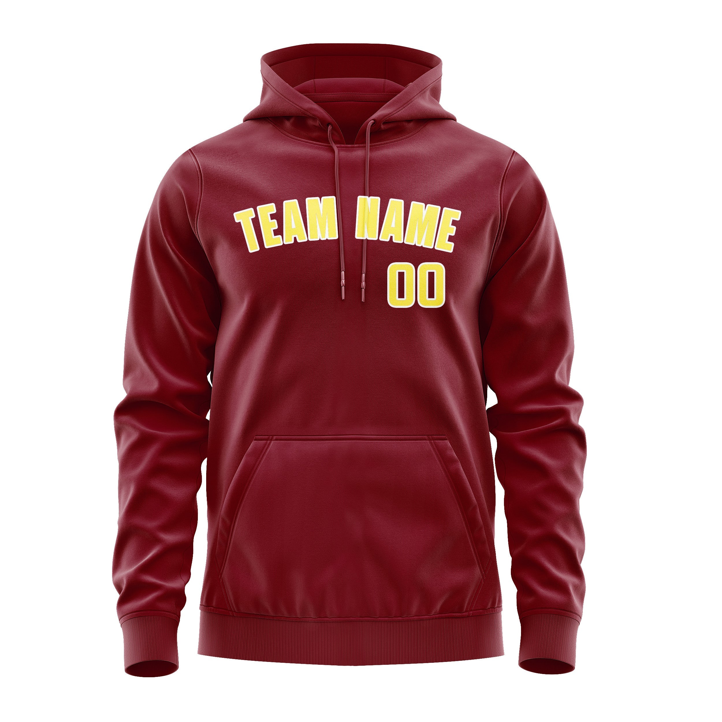 Custom Crimson Red Light Yellow Hoodie