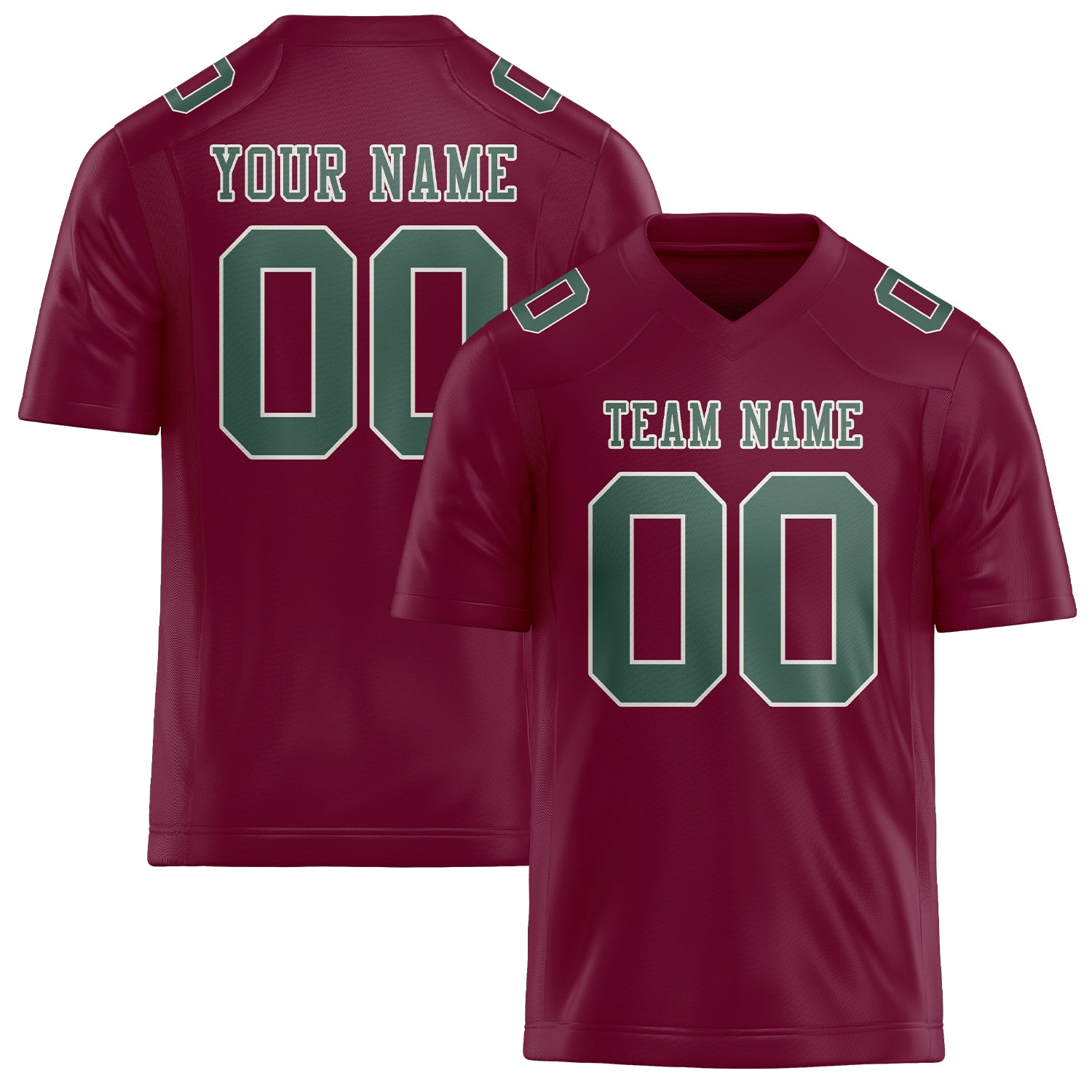 Custom Crimson Red Blue Green Football Jersey