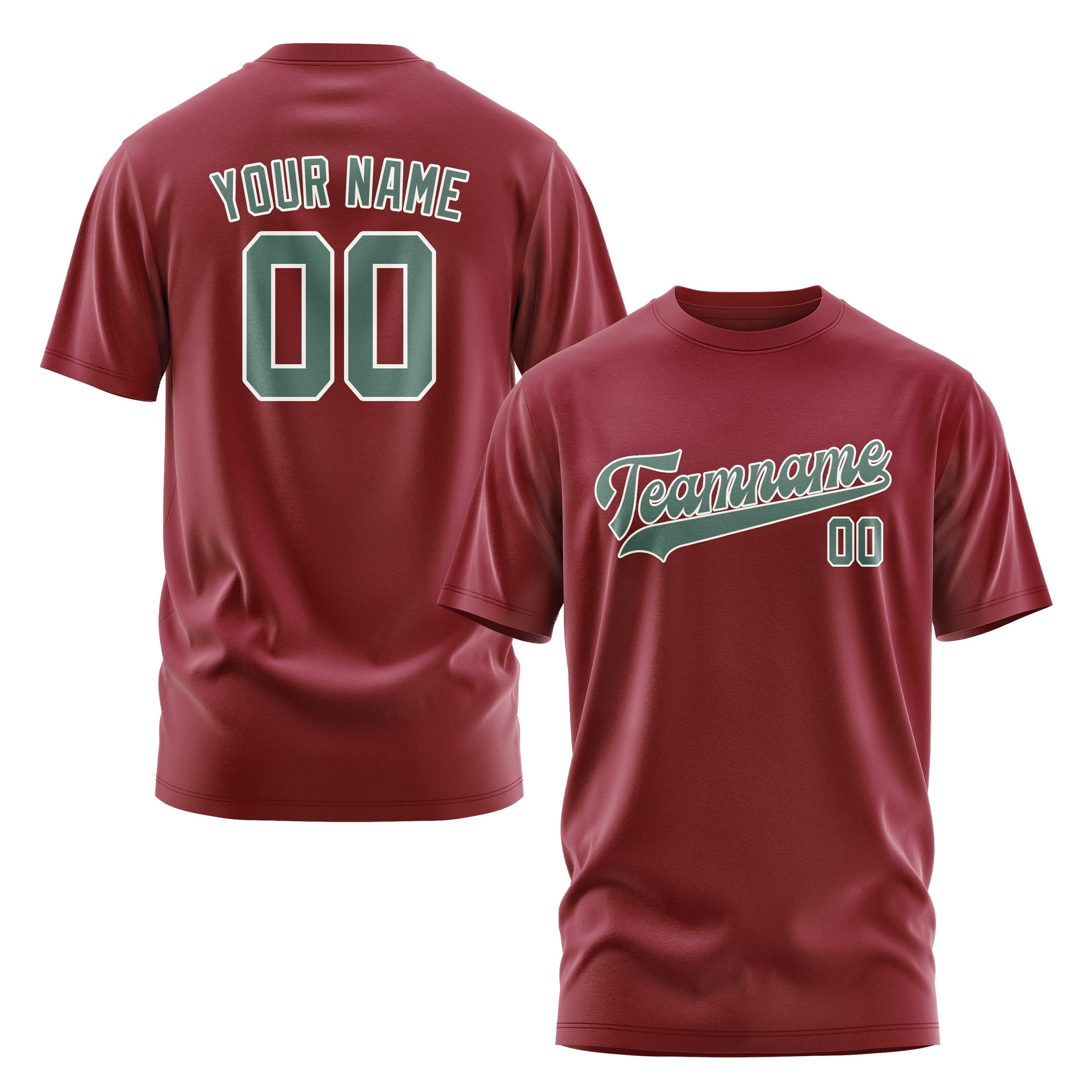 Custom Crimson Red Blue Green T-Shirt