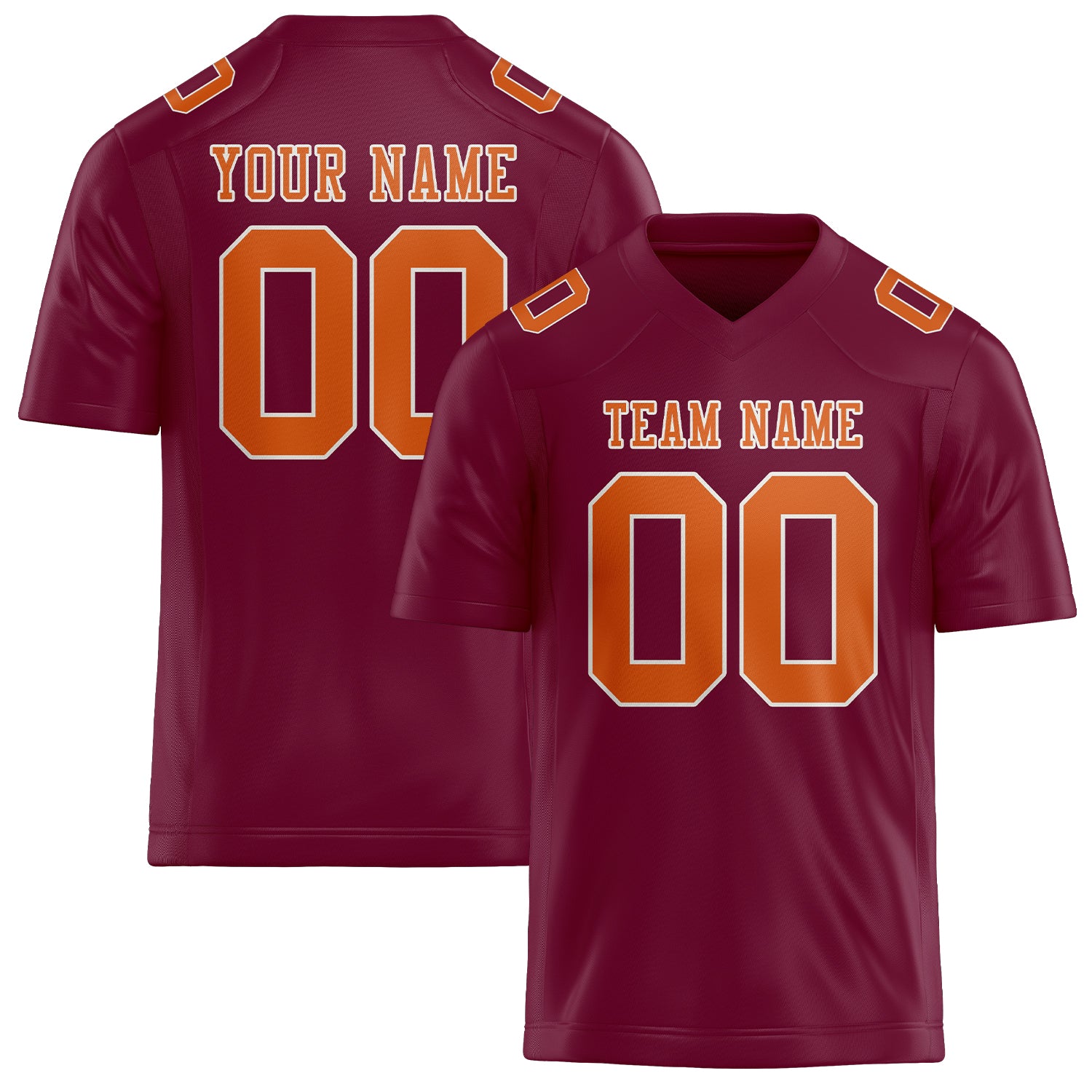 Custom Crimson Red Orange Football Jersey