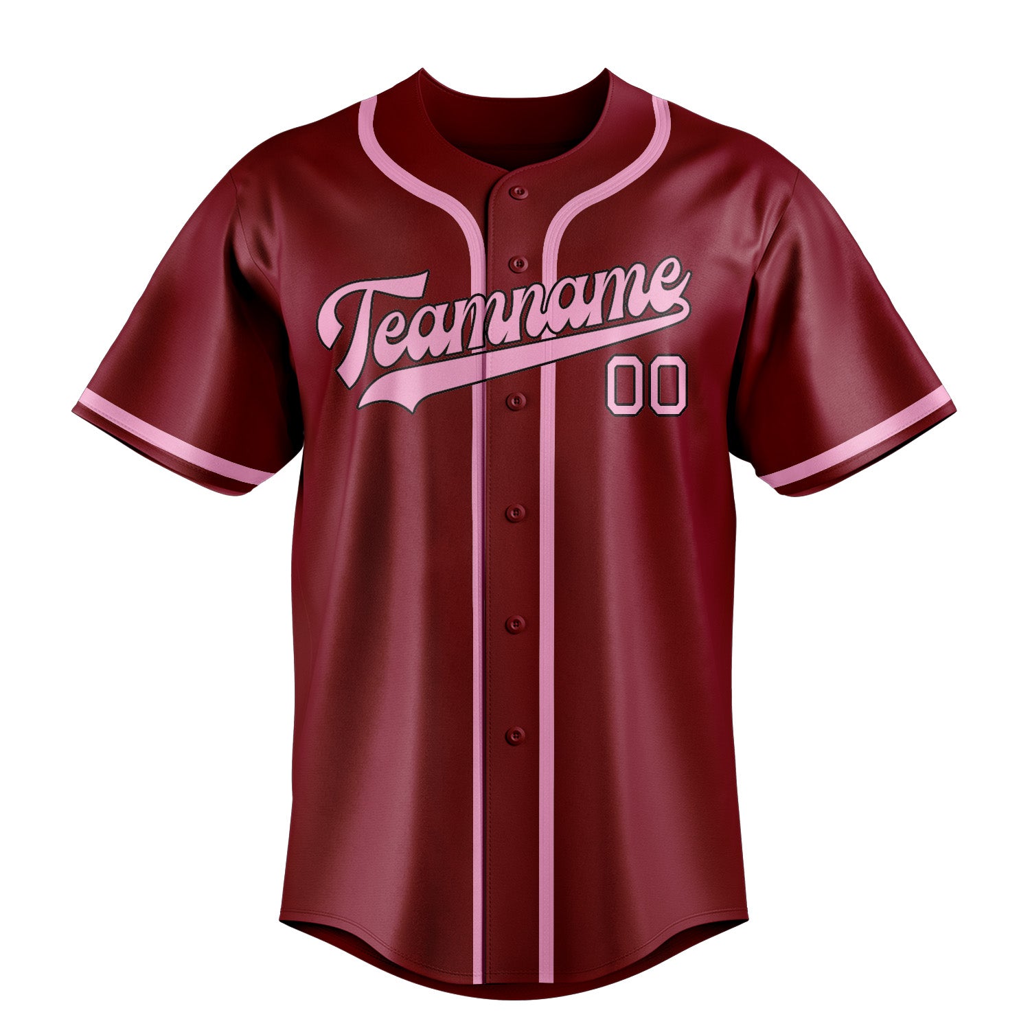 Custom Crimson Red Light Pink Baseball Jersey