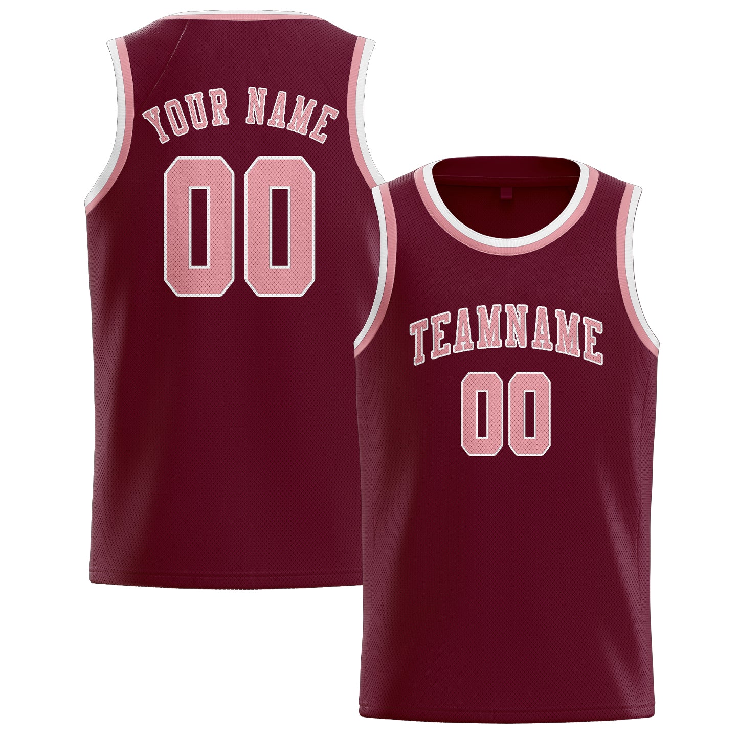 Custom Crimson Red Light Pink Basketball Jersey