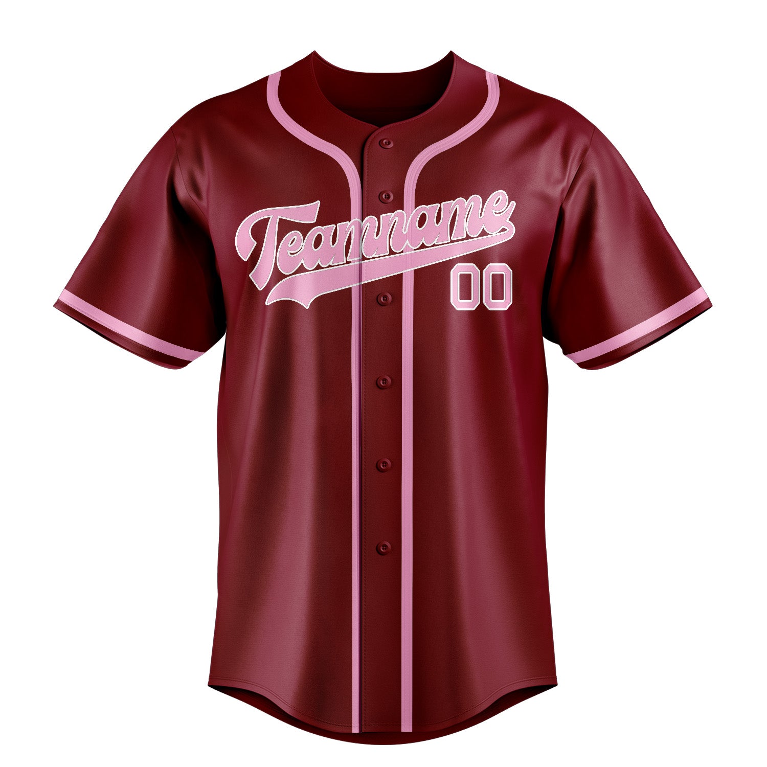 Custom Crimson Red Light Pink Baseball Jersey
