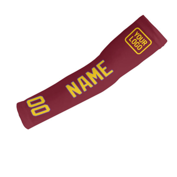 Custom Crimson Red Gold Arm Sleeve