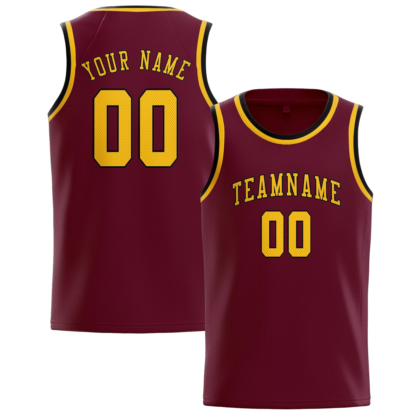 Custom Crimson Red Gold Basketball Jersey