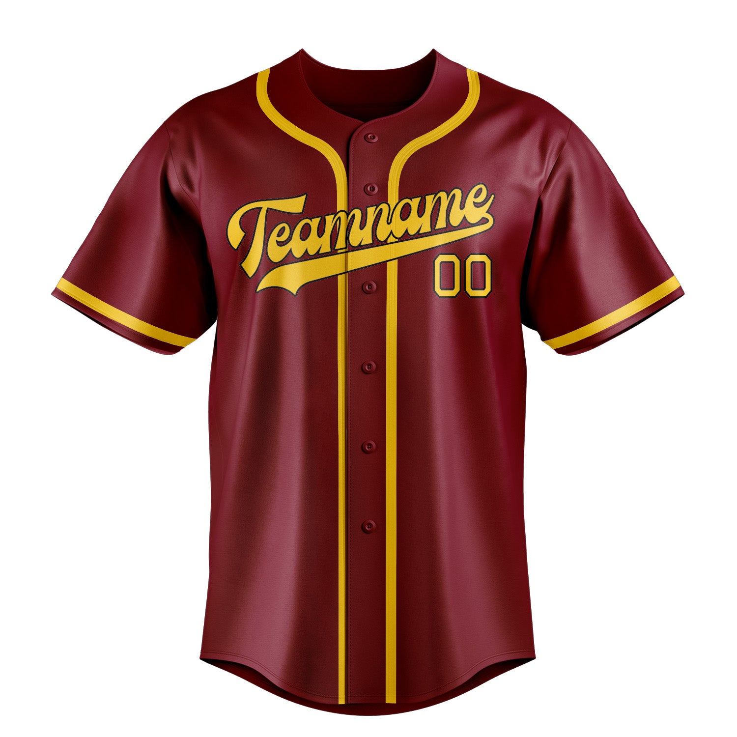 Custom Crimson Red Gold Baseball Jersey