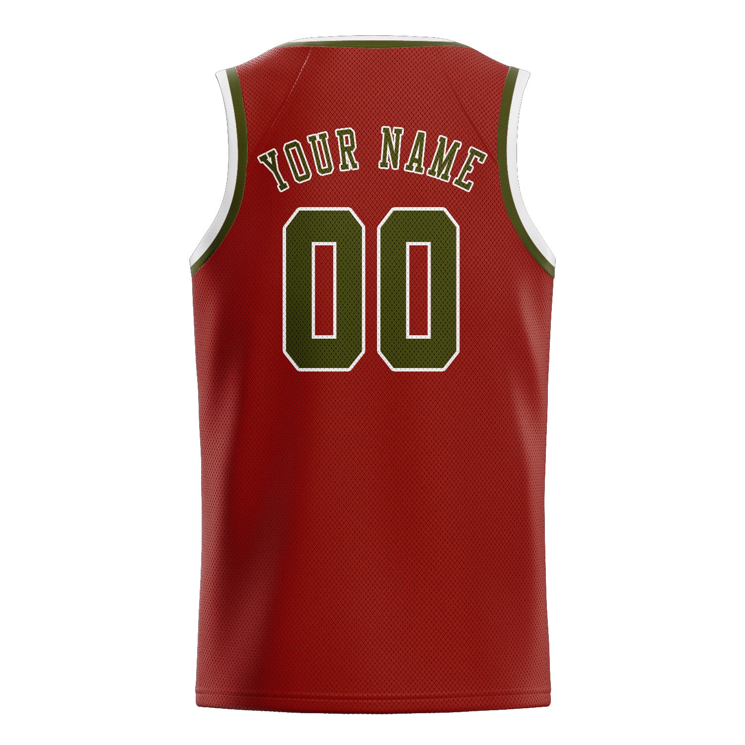 Custom Coral Red Olive Basketball Jersey