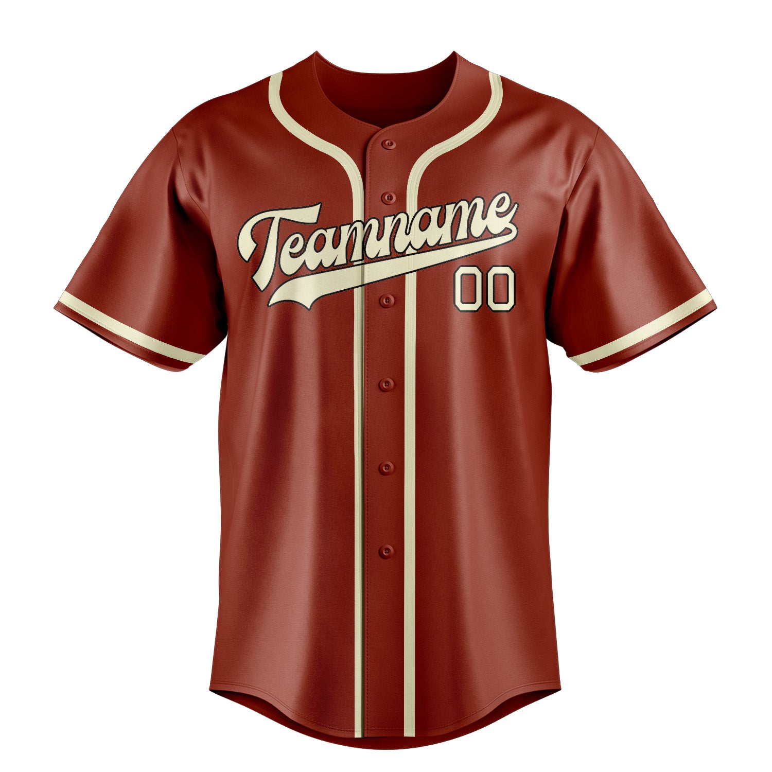 Custom Coral Red Cream Baseball Jersey