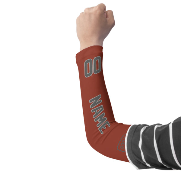 Custom Coral Red Dark Grey Arm Sleeve