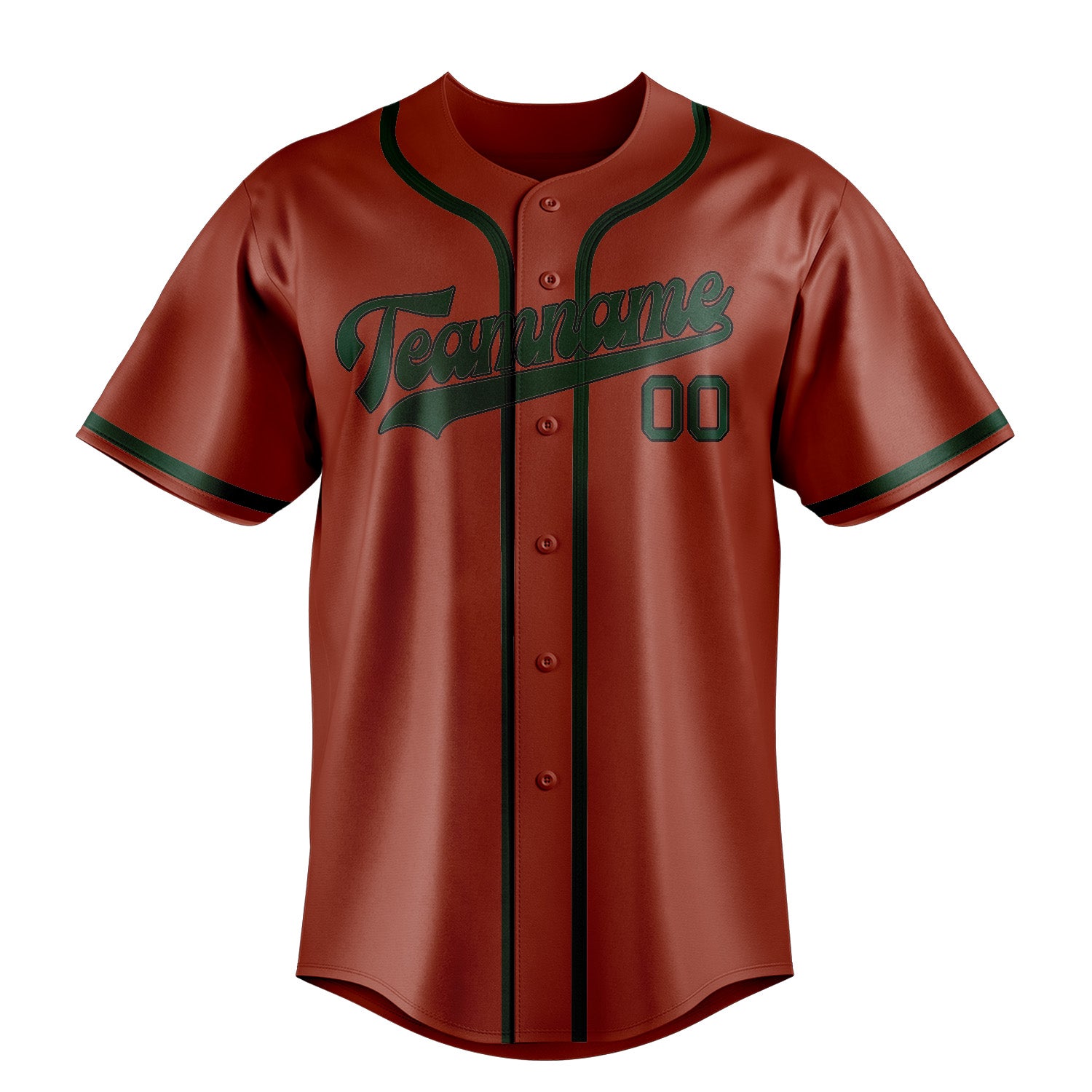 Custom Coral Red Green Baseball Jersey