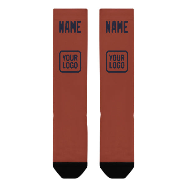 Custom Coral Red Navy Knee-High Sock