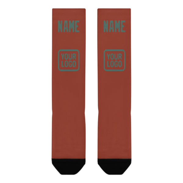 Custom Coral Red Blue Green Knee-High Sock