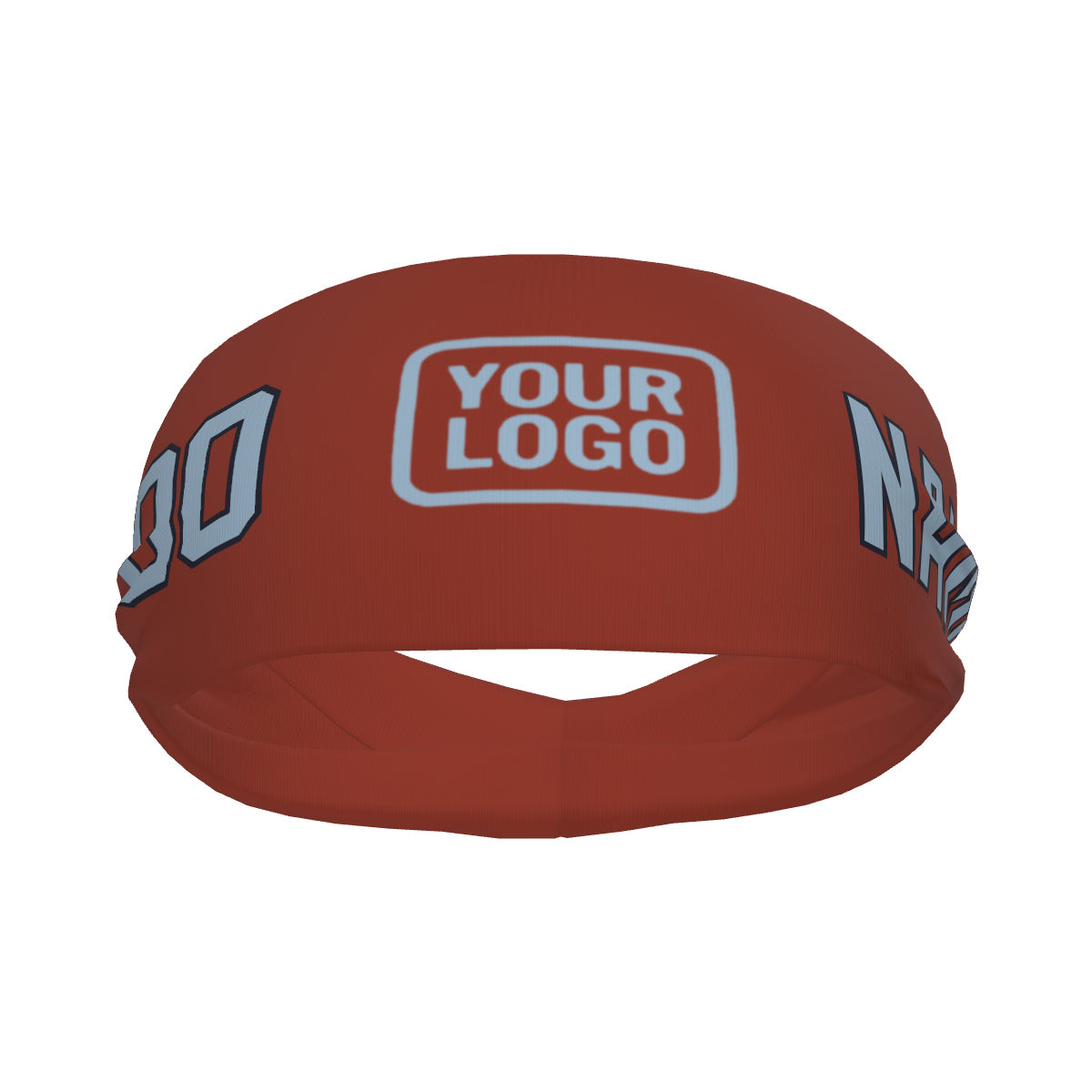 Custom Coral Red Light Blue Sports headband