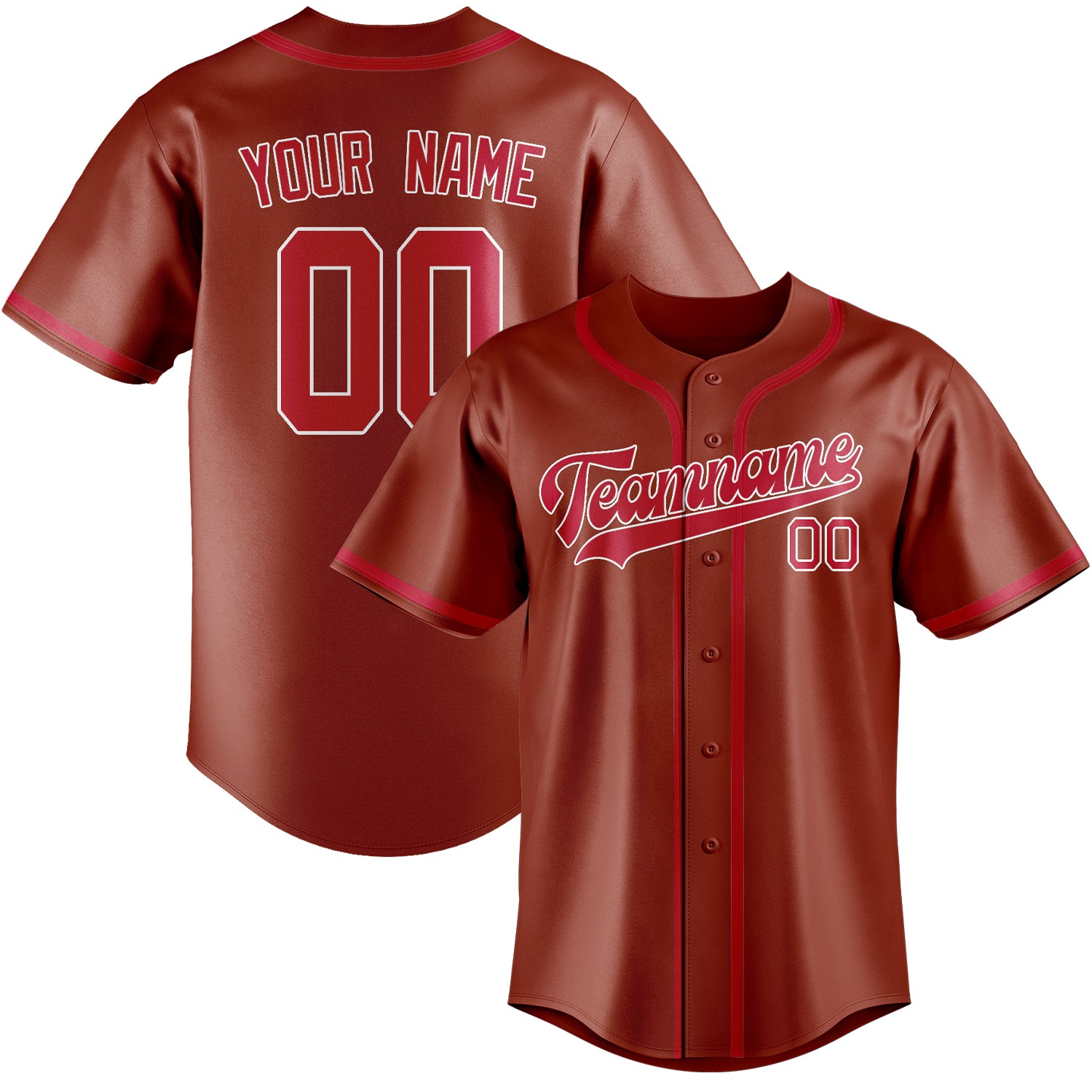 Custom Coral Red Red Baseball Jersey