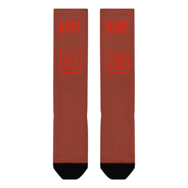 Custom Coral Red Orange Red Knee-High Sock